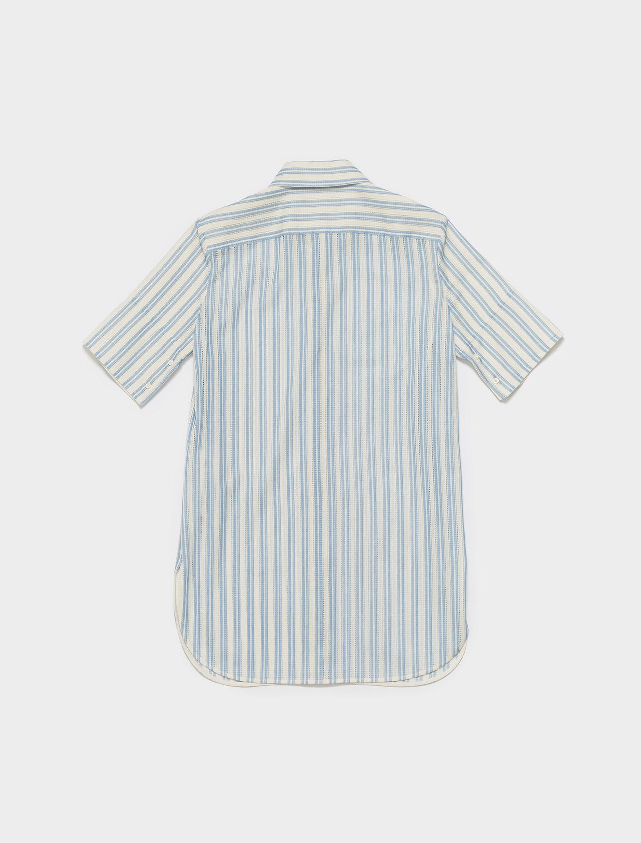 Short Sleeved Striped Shirt in Open Blue