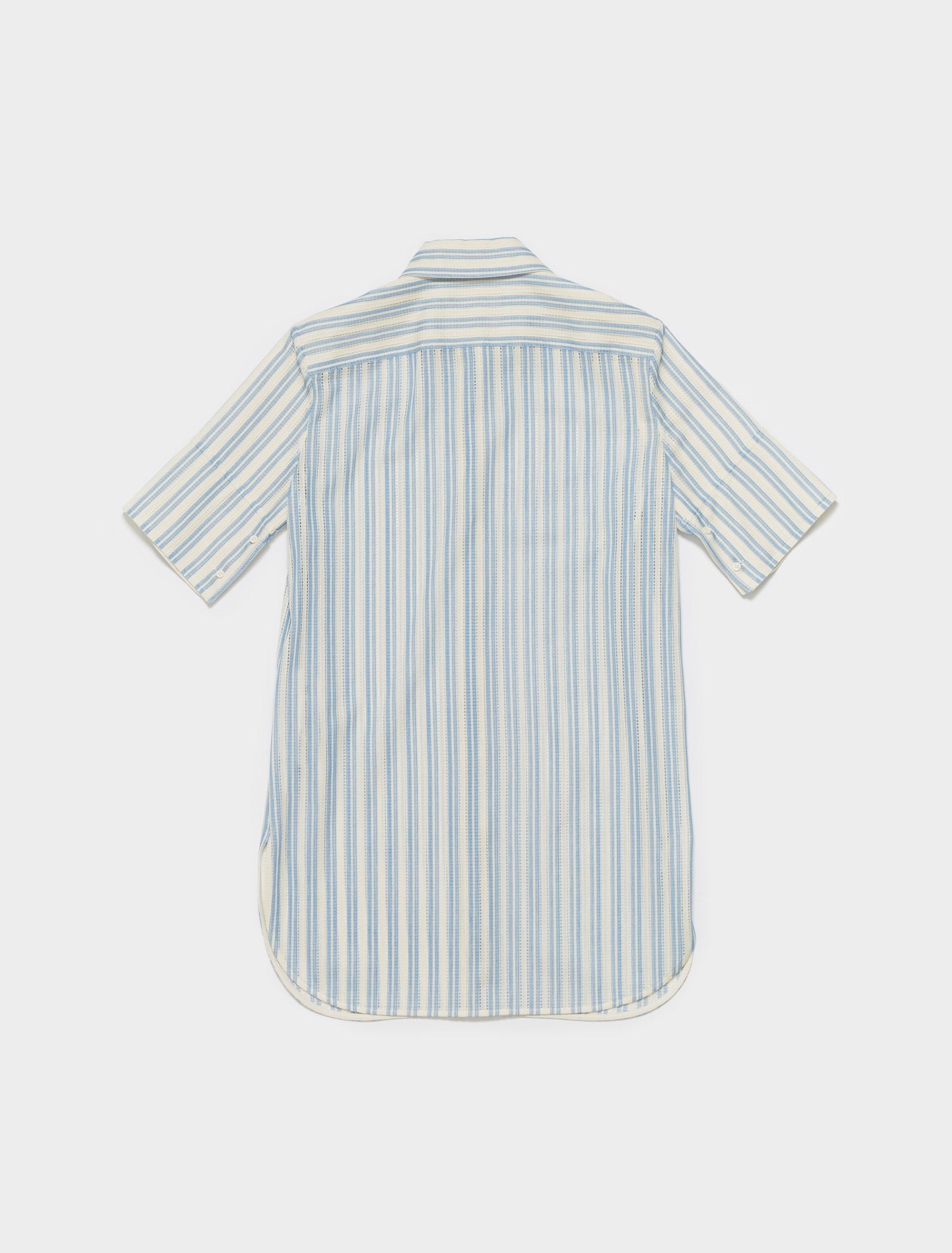 Short Sleeved Striped Shirt in Open Blue