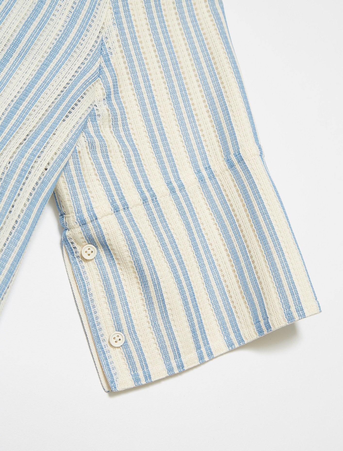 Short Sleeved Striped Shirt in Open Blue