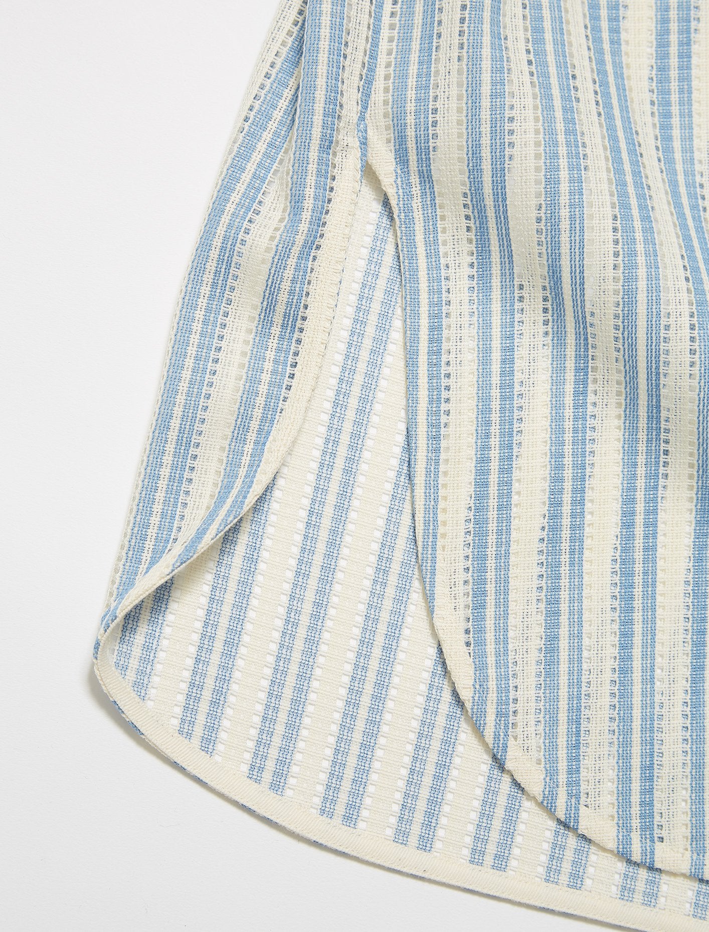 Short Sleeved Striped Shirt in Open Blue