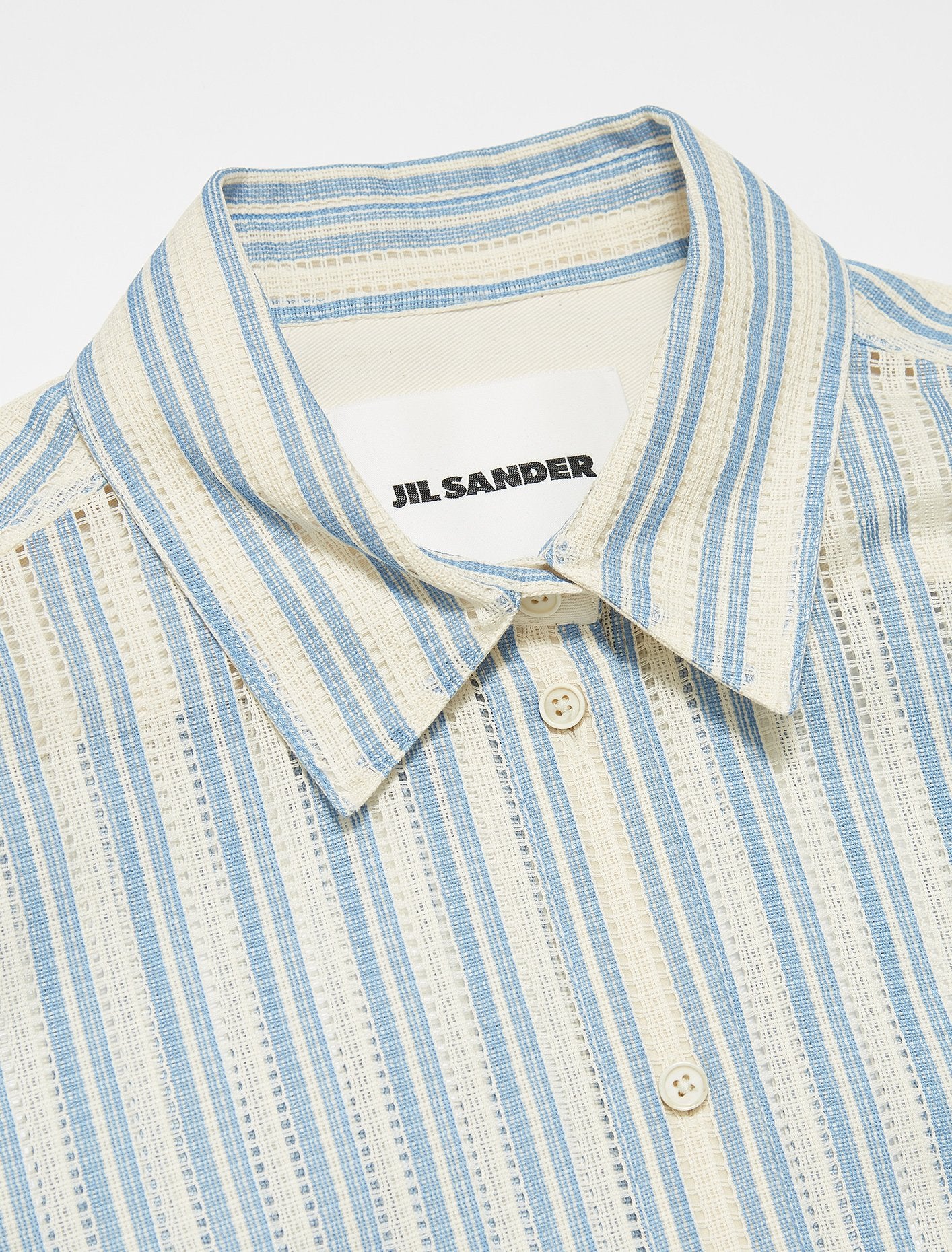 Short Sleeved Striped Shirt in Open Blue