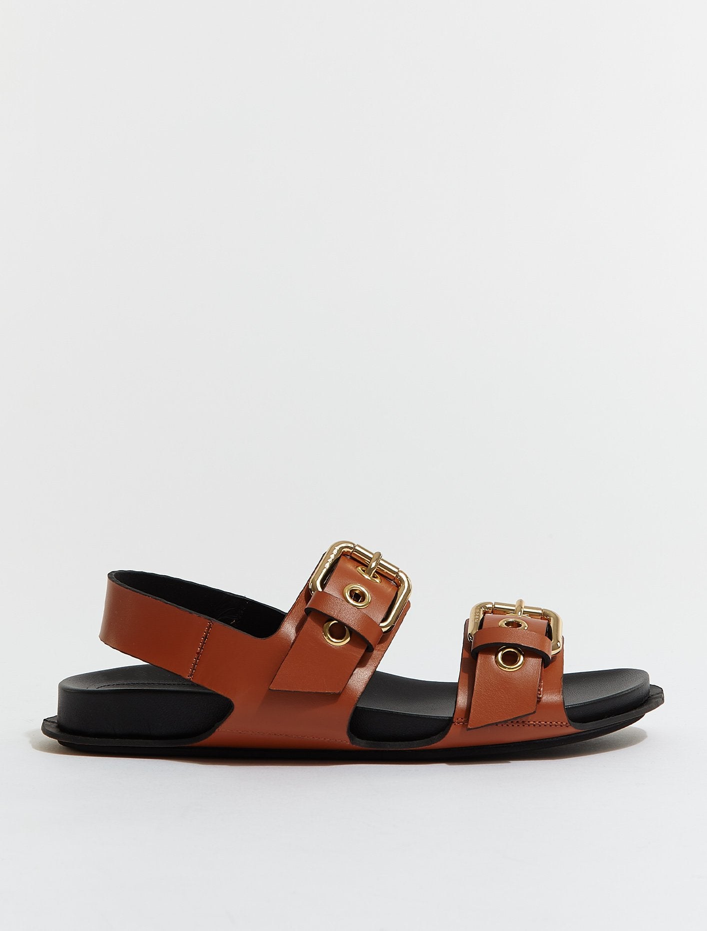 Sandals in Cigar & Black