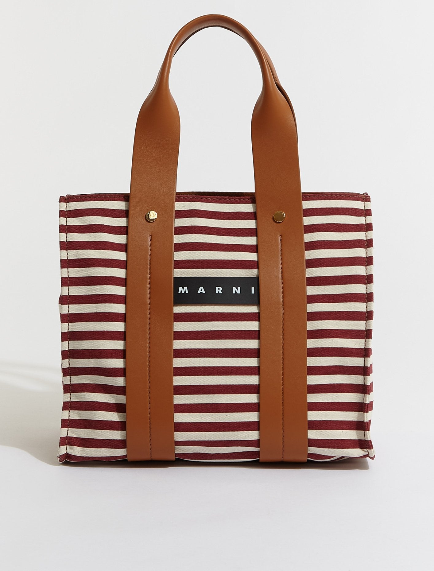 Striped Shopping Bag in Burgundy & Cinnamon