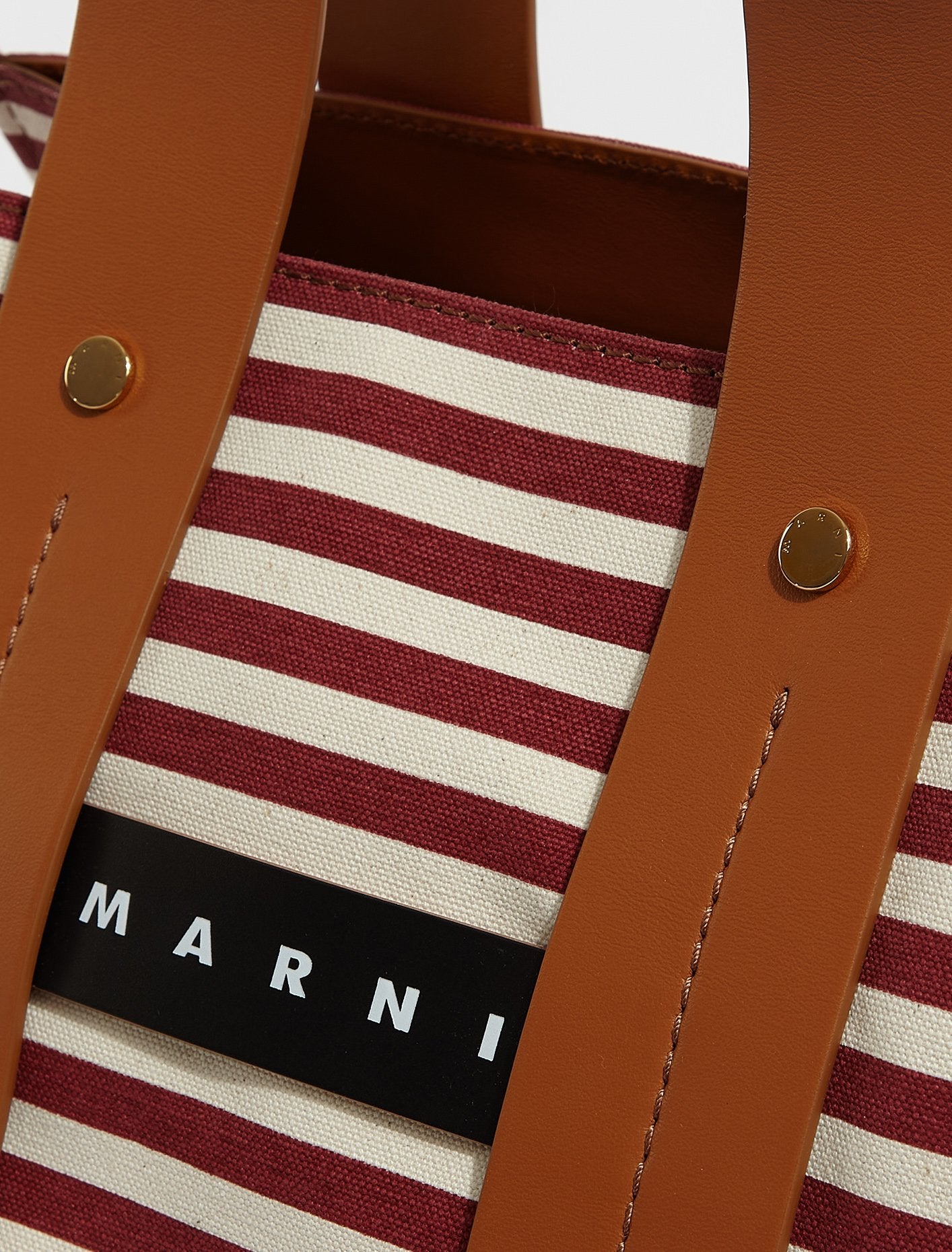 Striped Shopping Bag in Burgundy & Cinnamon