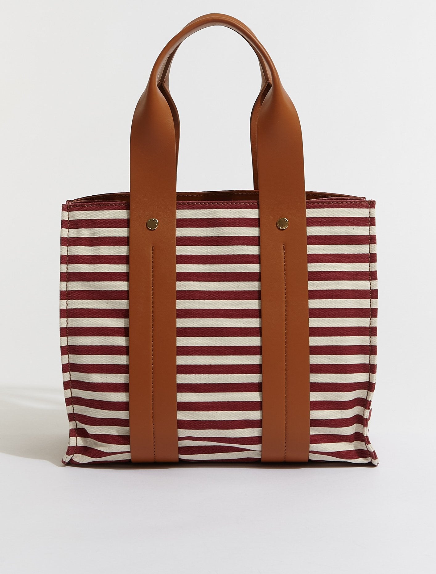 Striped Shopping Bag in Burgundy & Cinnamon