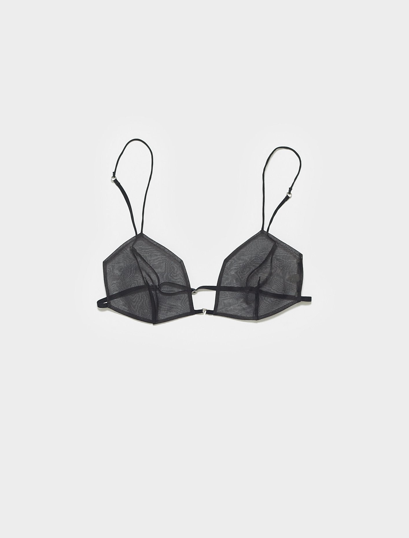 Angular Sheer Bra in Black