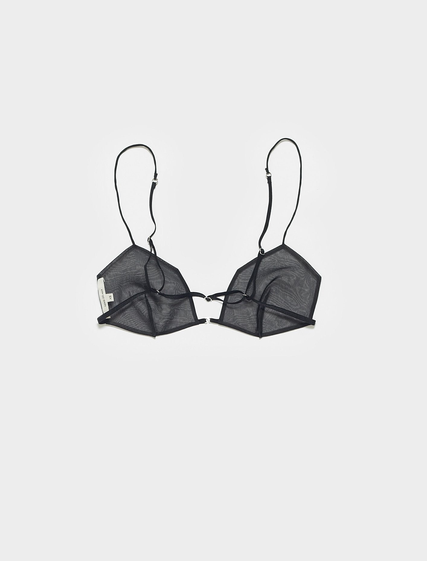 Angular Sheer Bra in Black