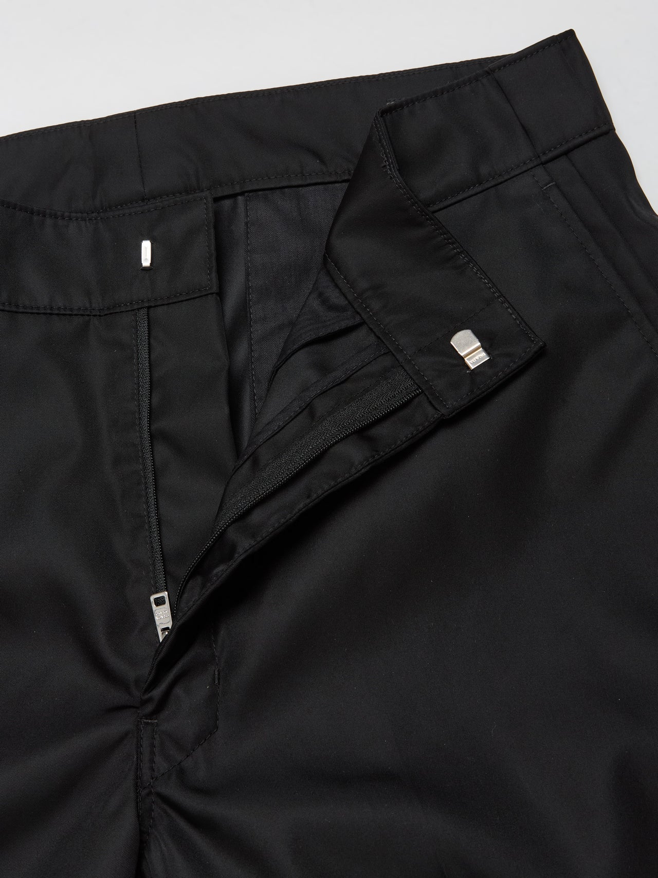 Nylon Garbadine Bermudas in Black