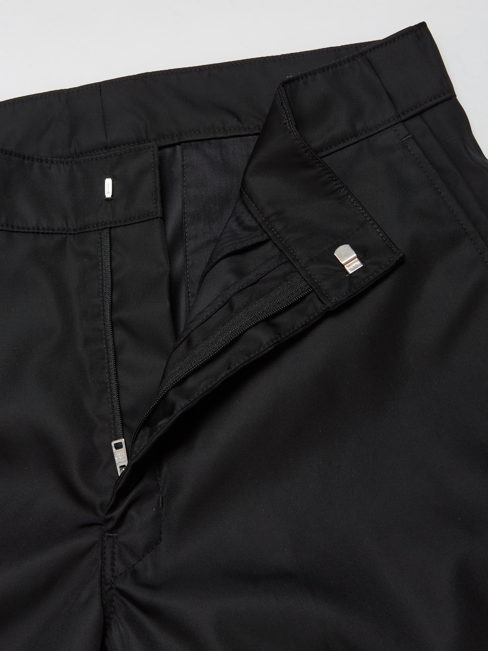 Nylon Garbadine Bermudas in Black