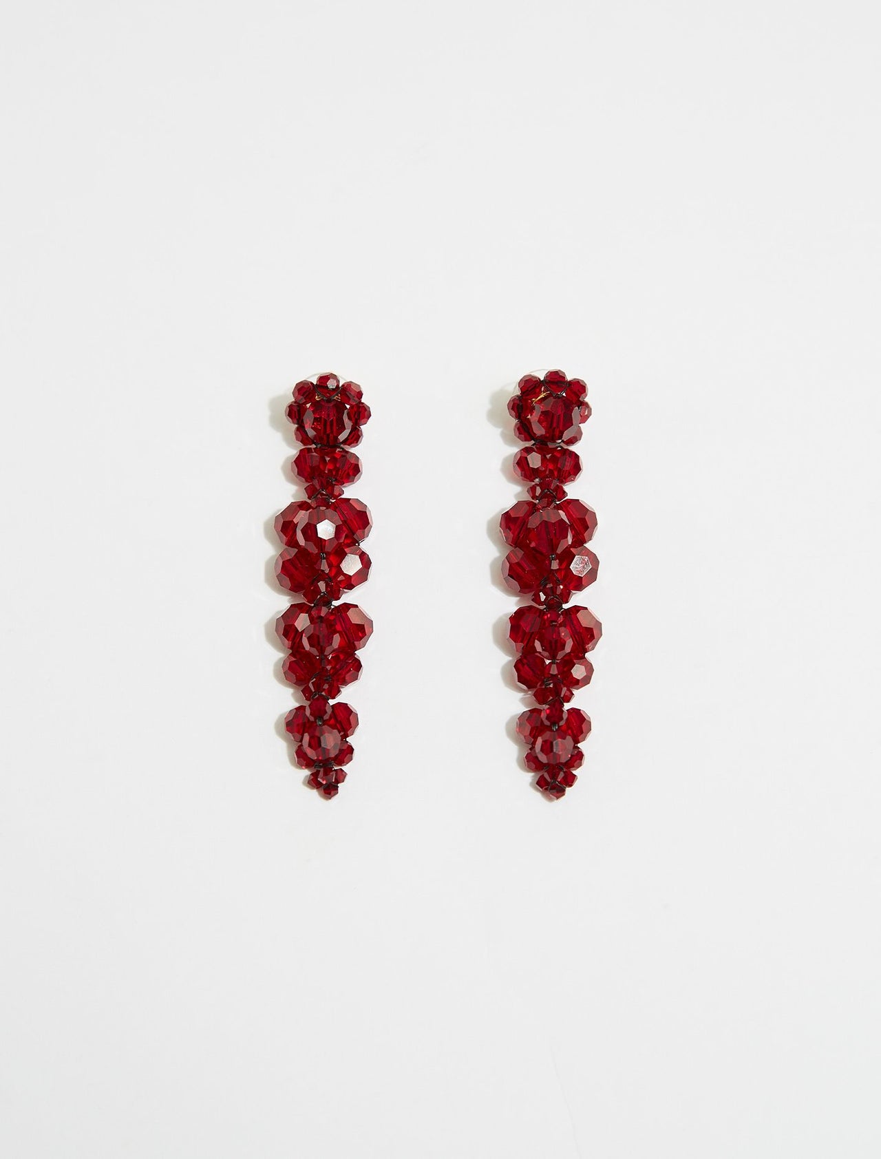 Cluster Drip Earring in Blood Red