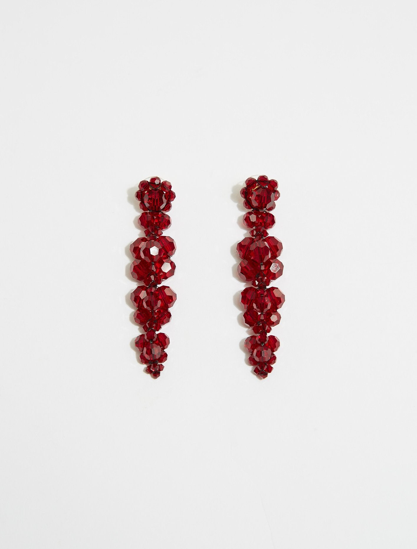 Cluster Drip Earring in Blood Red