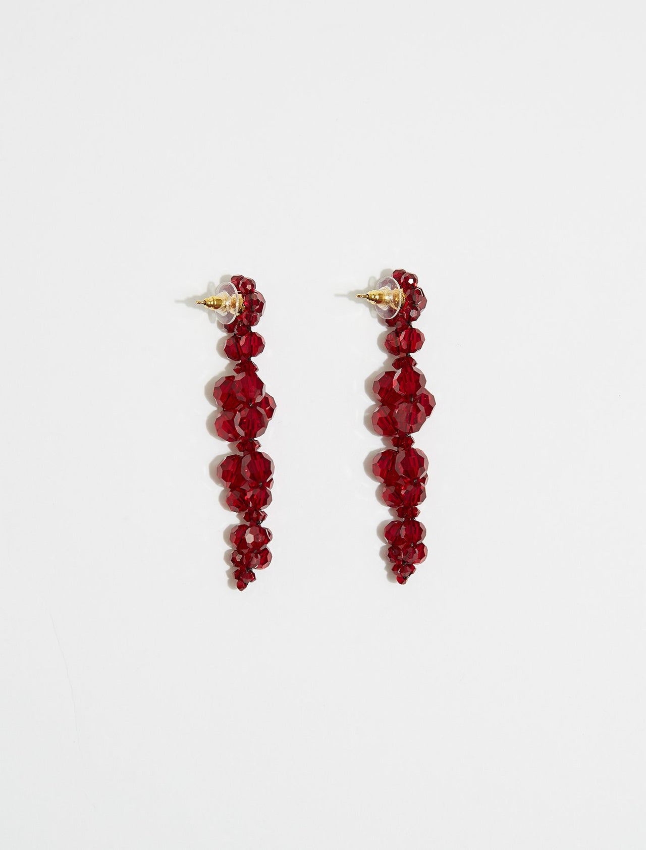 Cluster Drip Earring in Blood Red