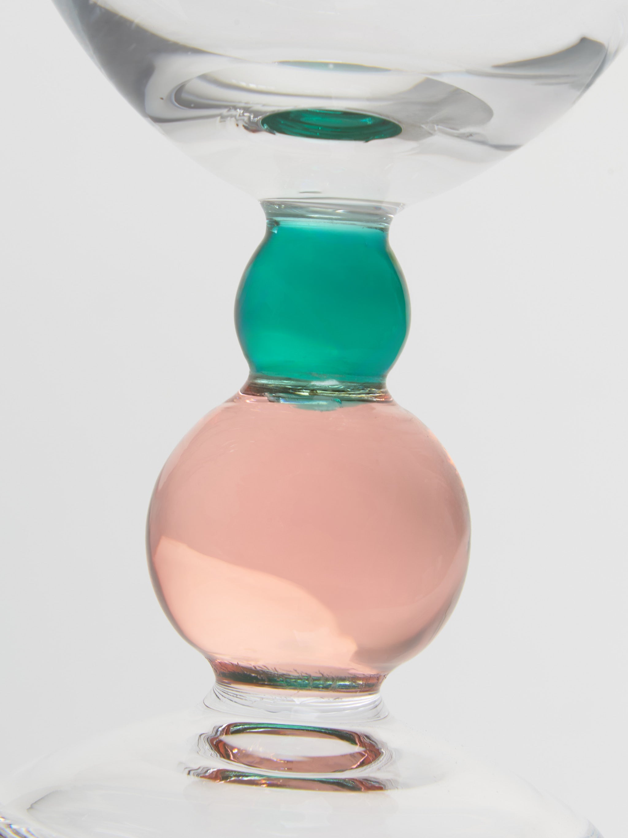 Noam Wine Glass in Rose & Emerald