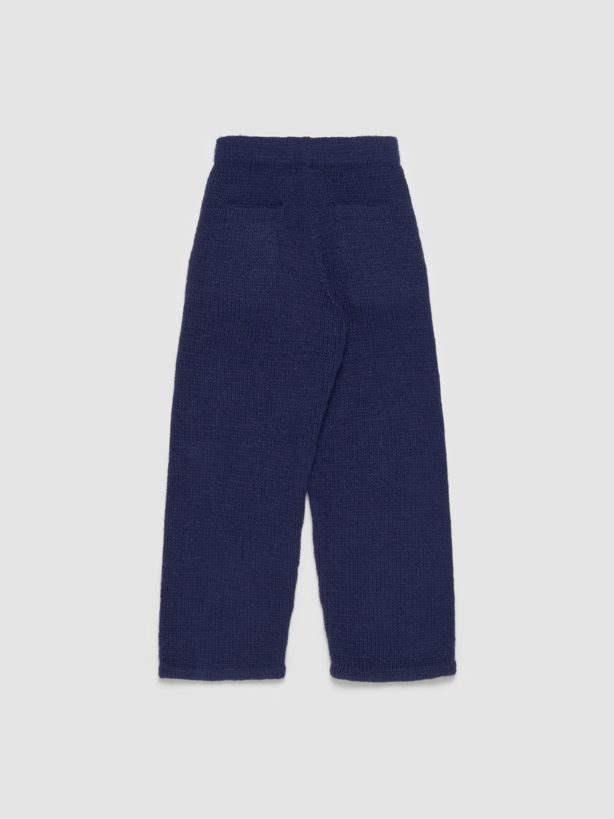 Hand Knitted Jersey Pants in Navy