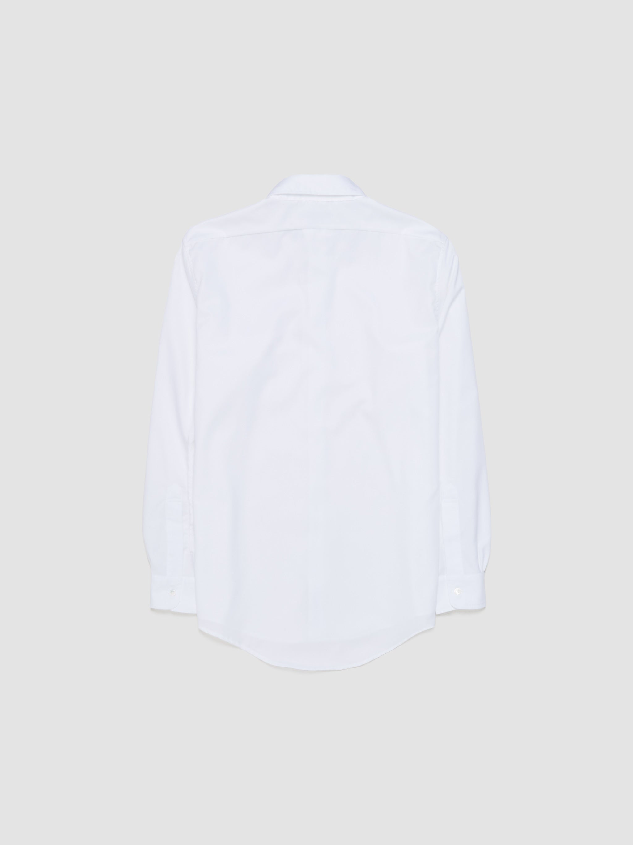 White Woven Shirt in White