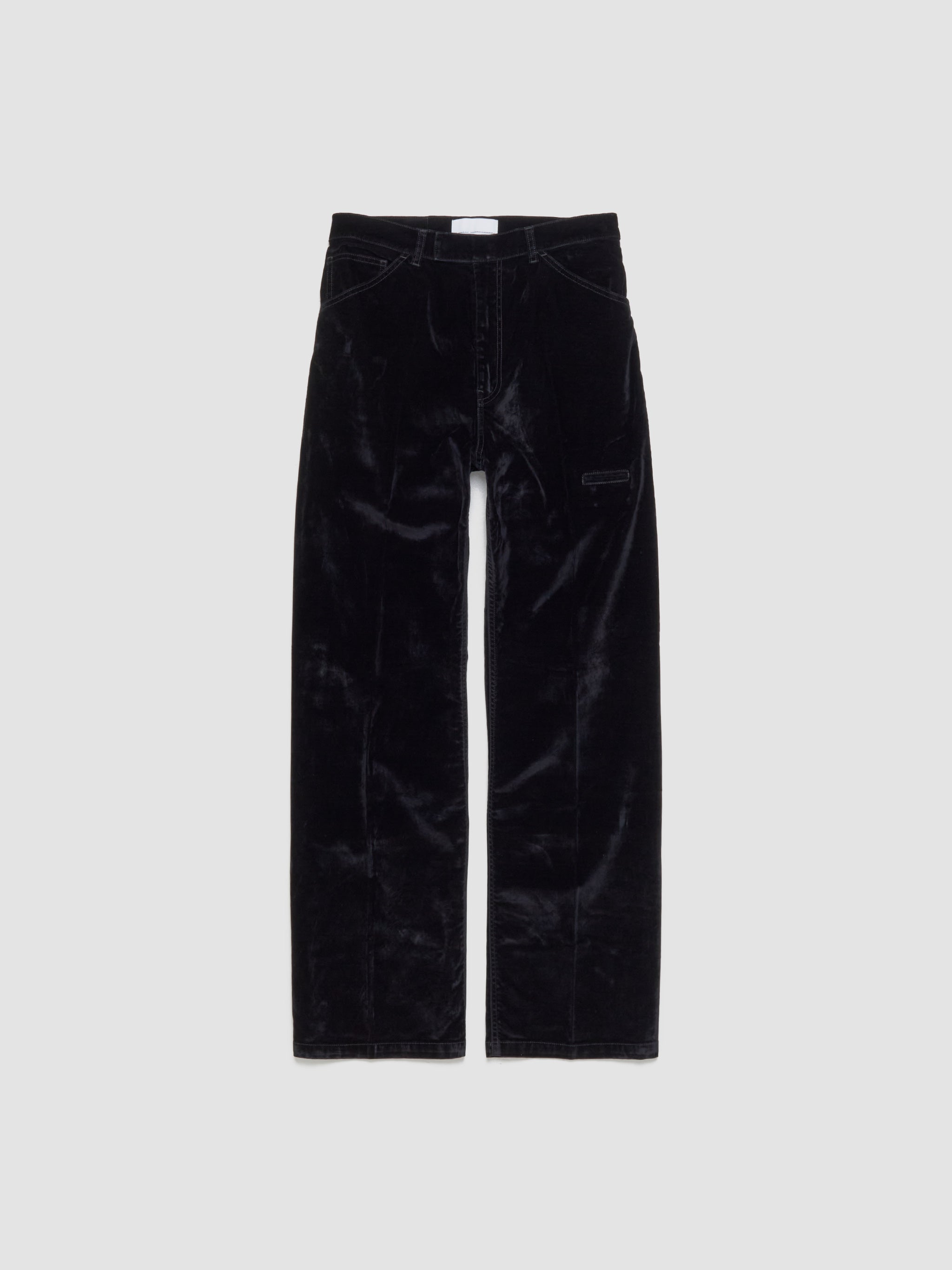 Velvet Denim Pants in Black