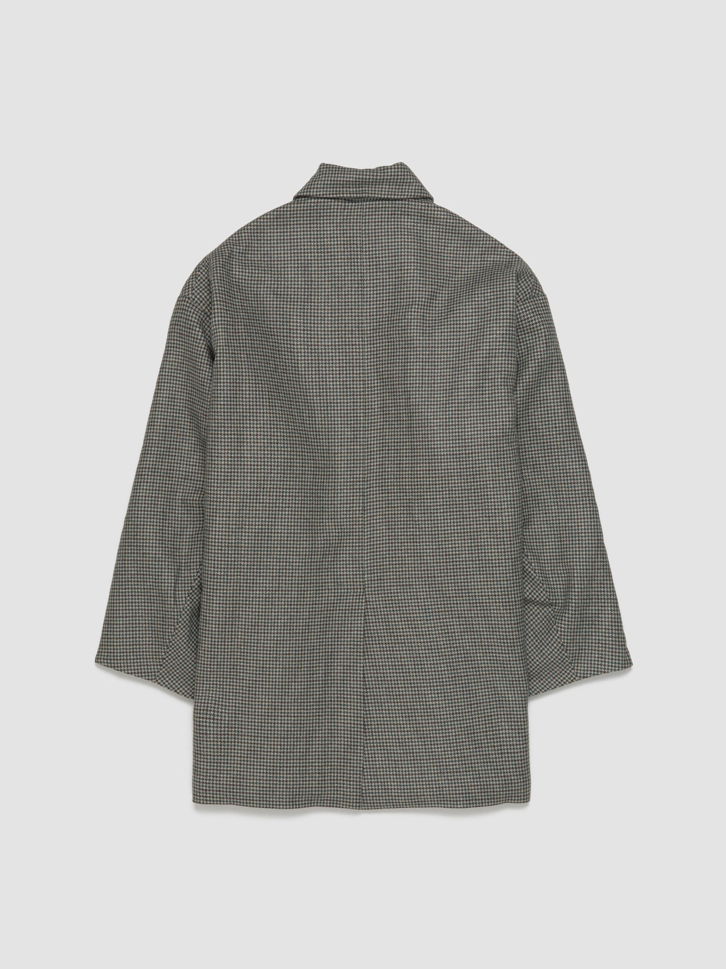 Houndstooth Woven Car Coat in Beige