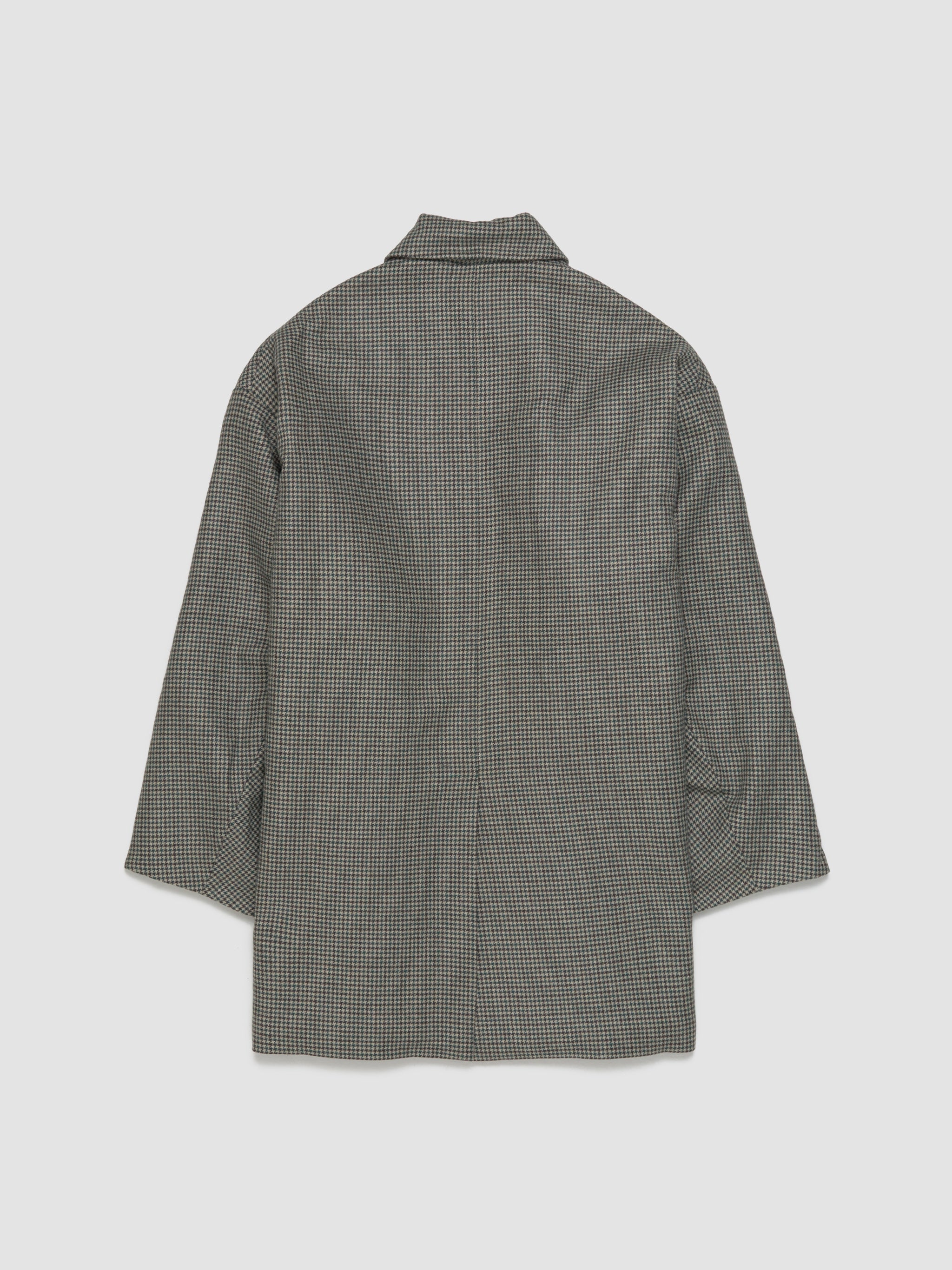 Houndstooth Woven Car Coat in Beige