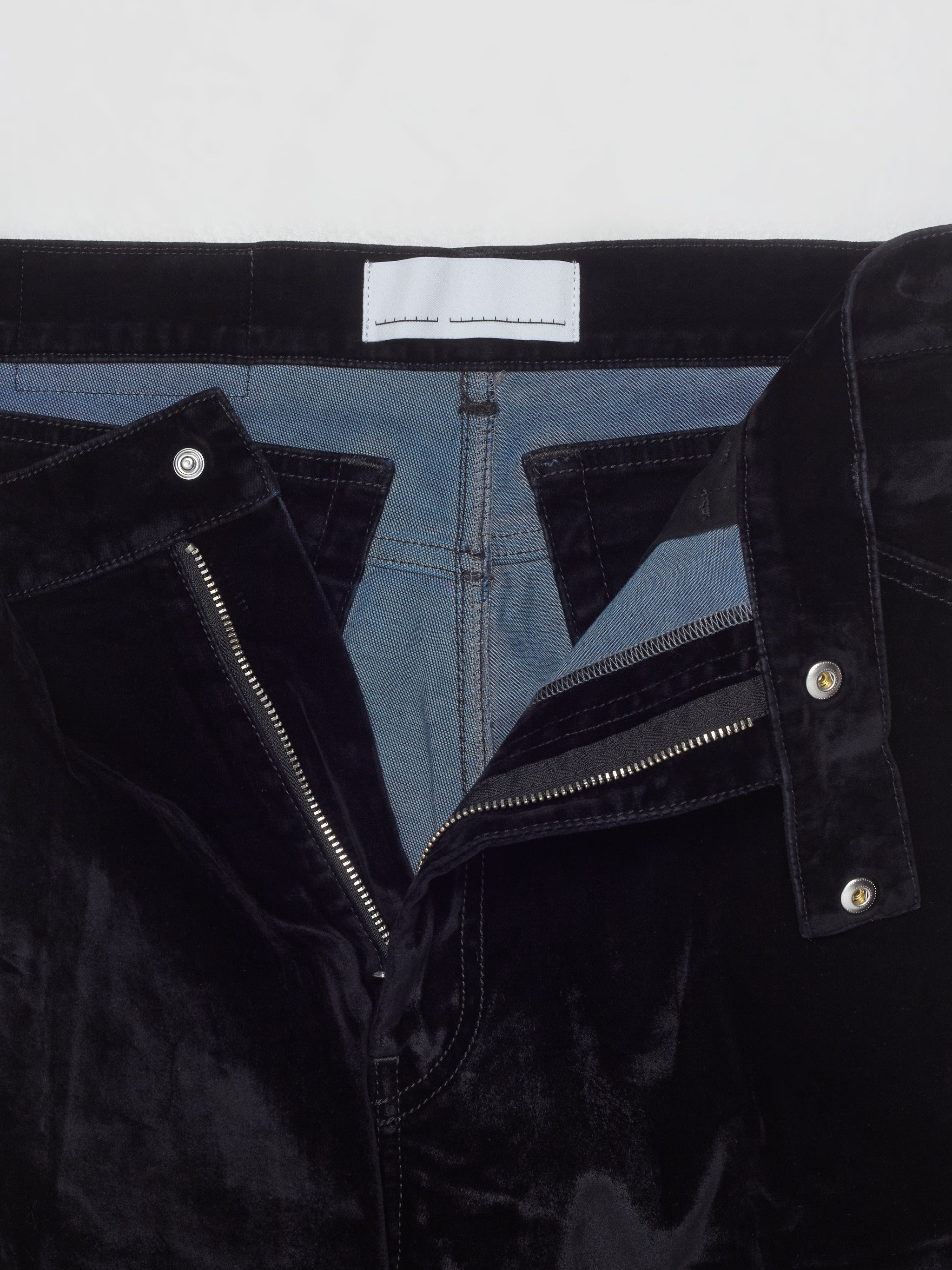 Velvet Denim Pants in Black