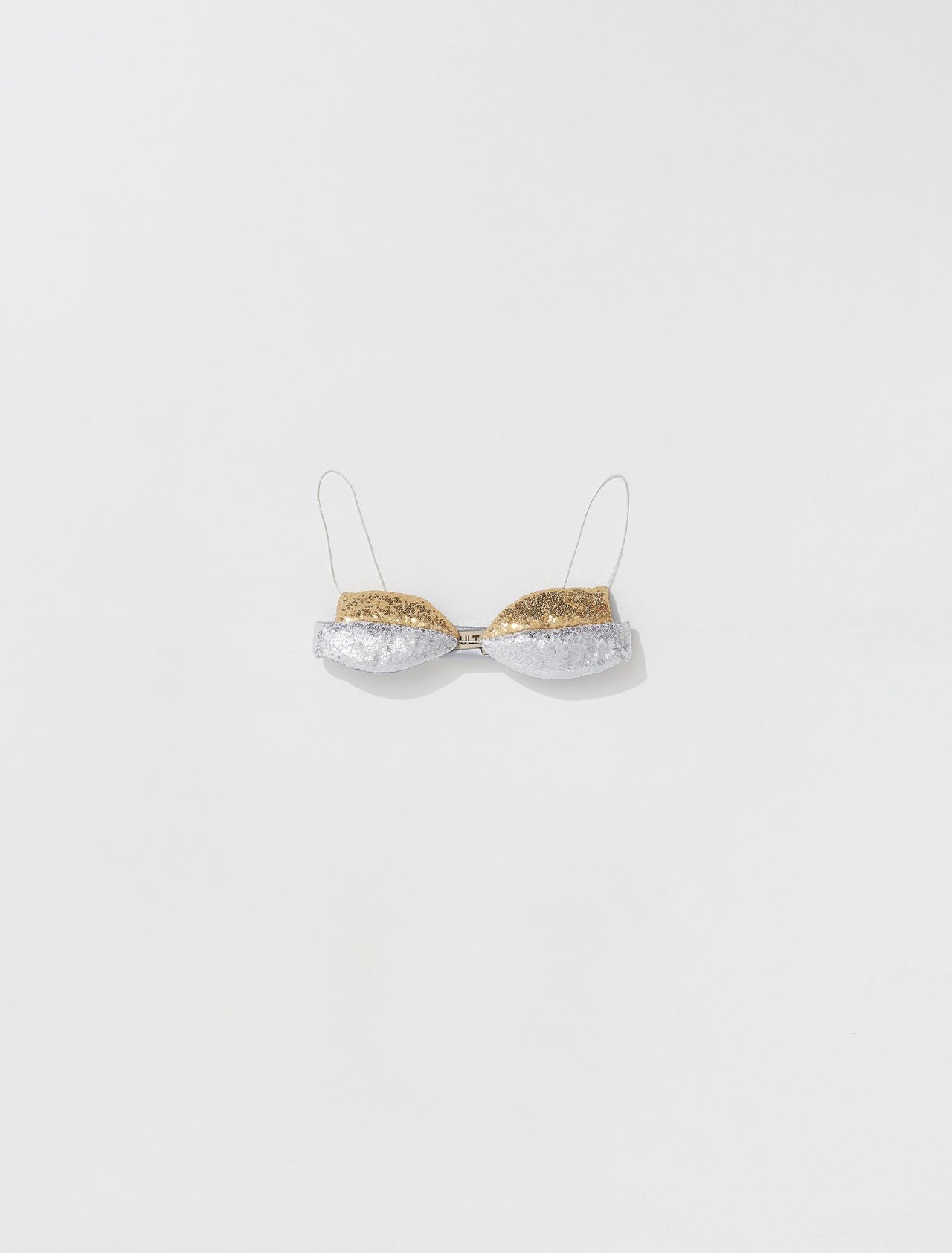 Oyster Bra in Silver Sequins