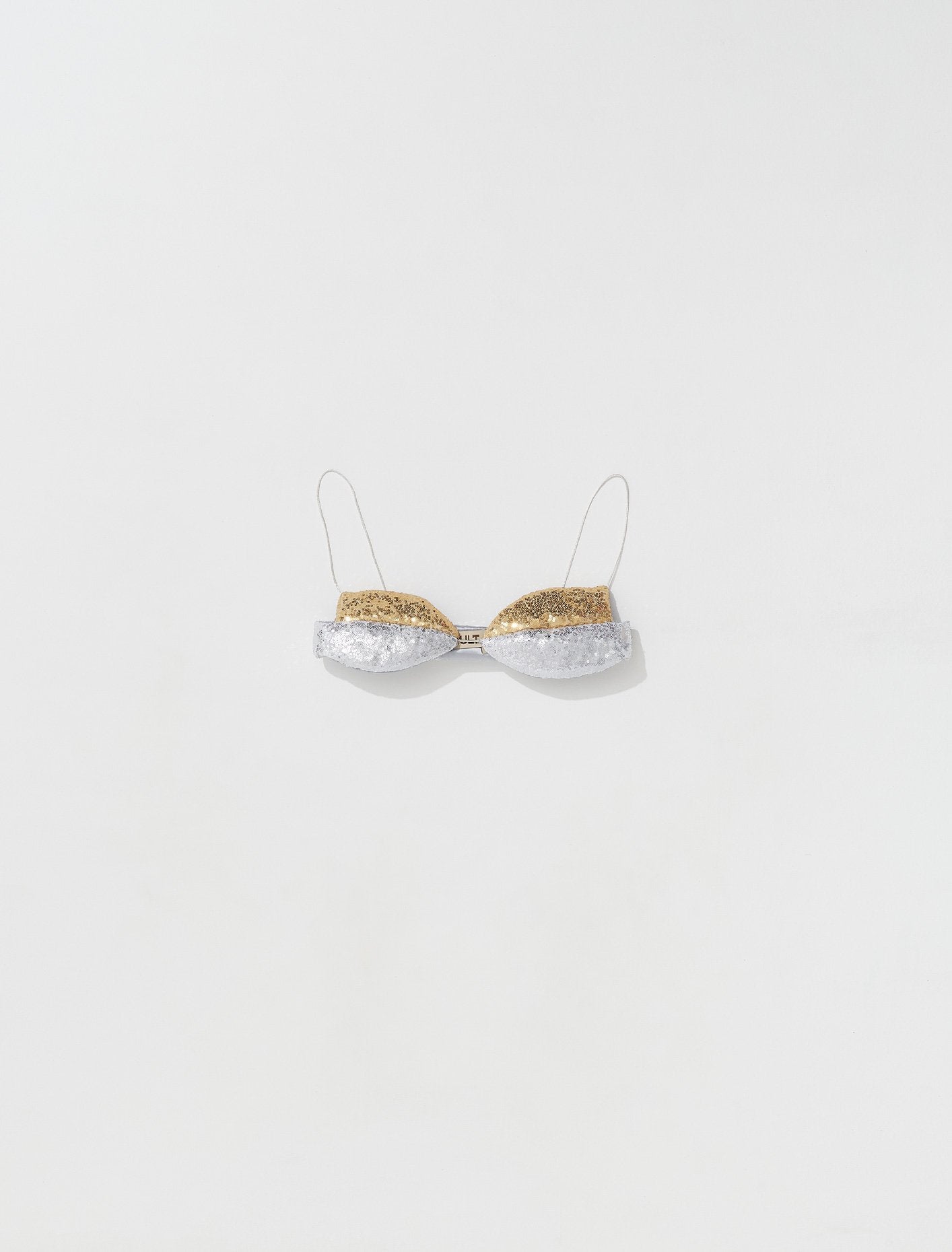 Oyster Bra in Silver Sequins