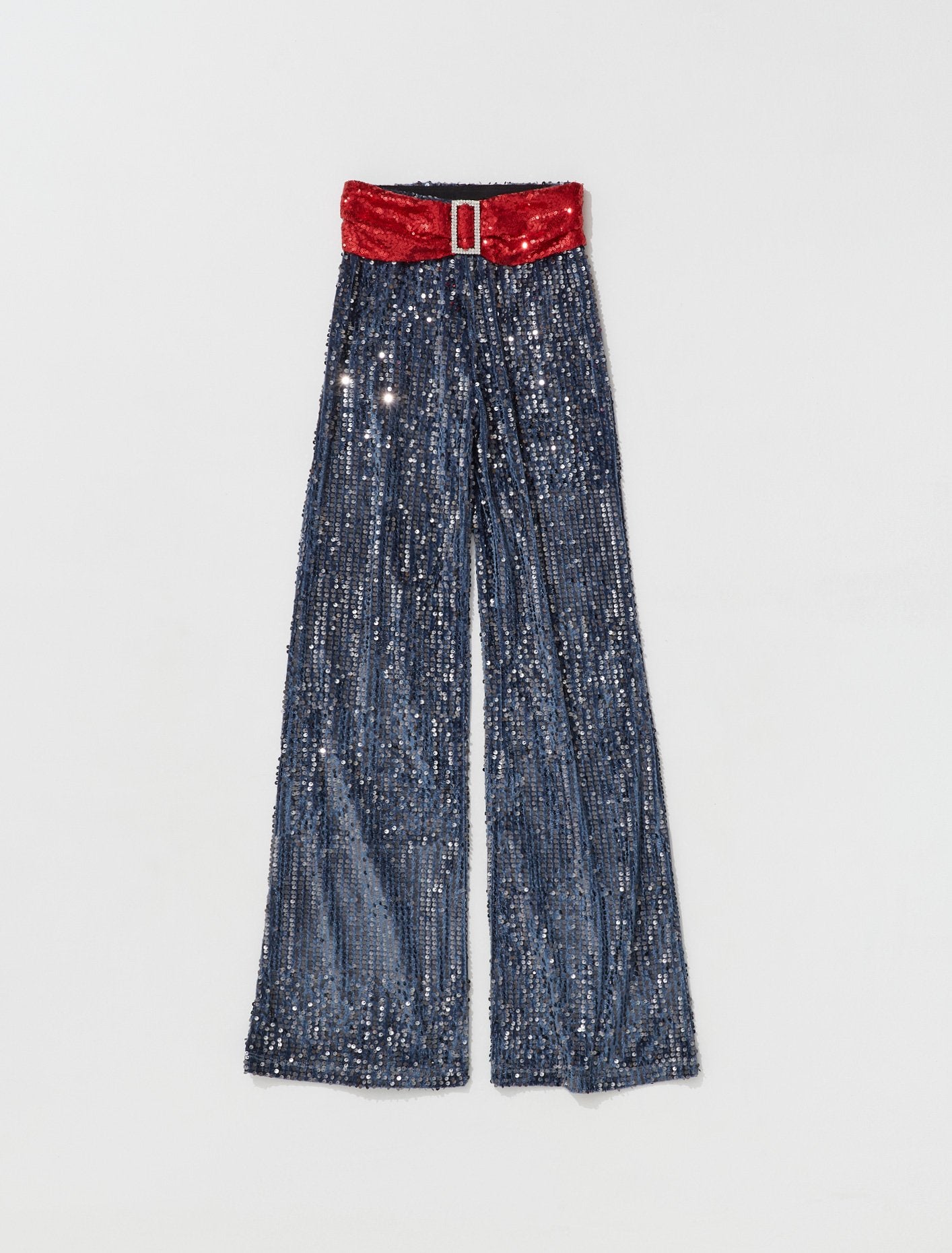 Trousers in Indigo Sequins