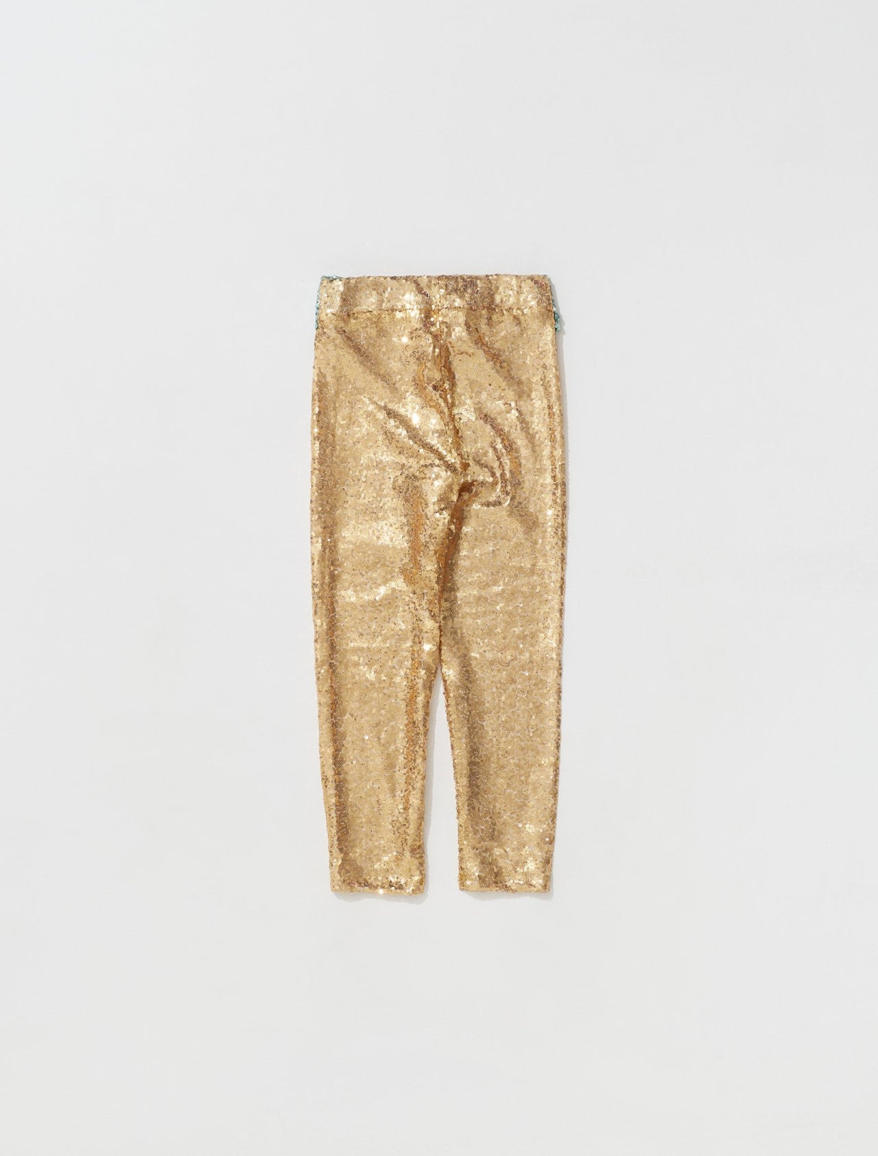 Yorgan Midi Tights in Gold Sequins