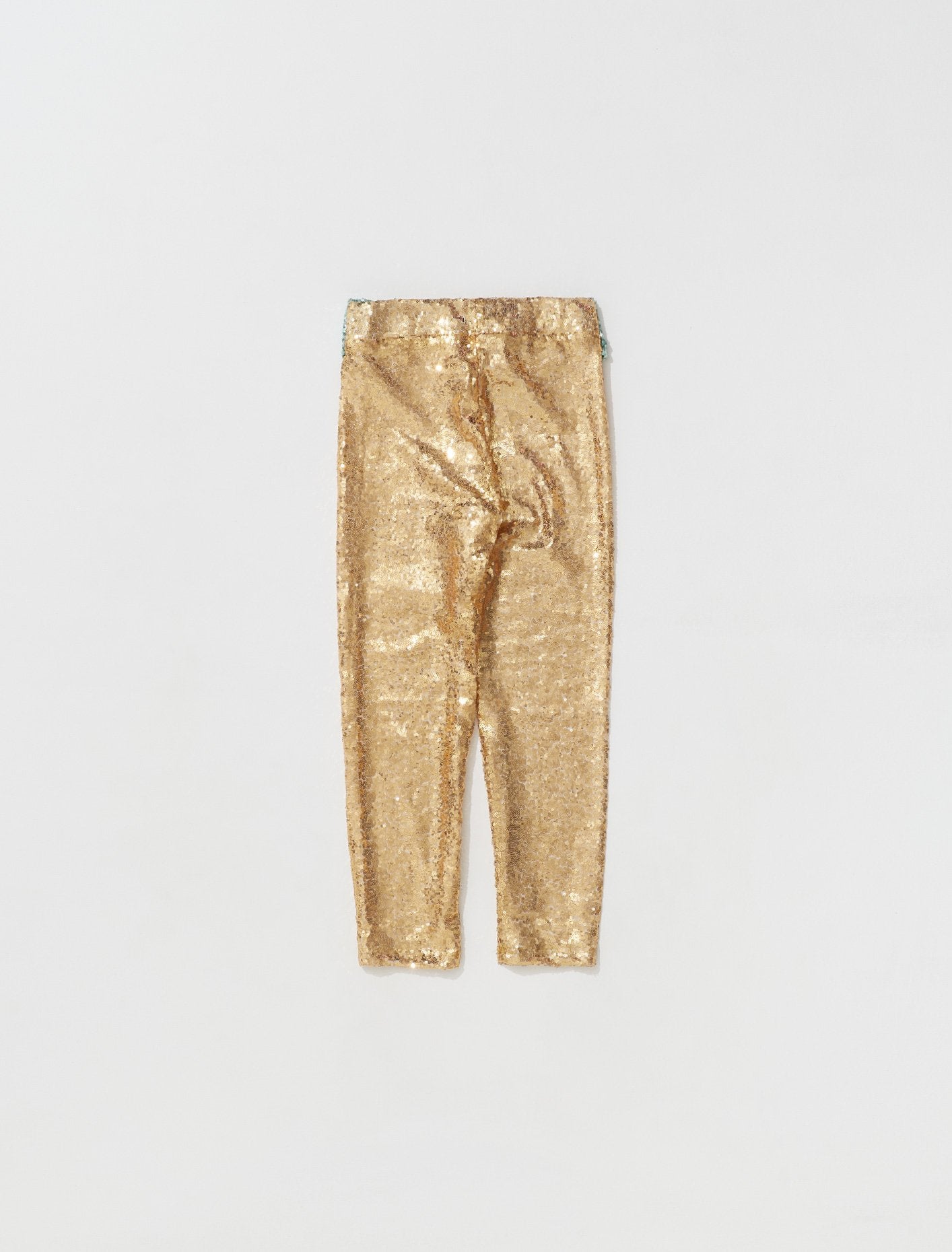 Yorgan Midi Tights in Gold Sequins