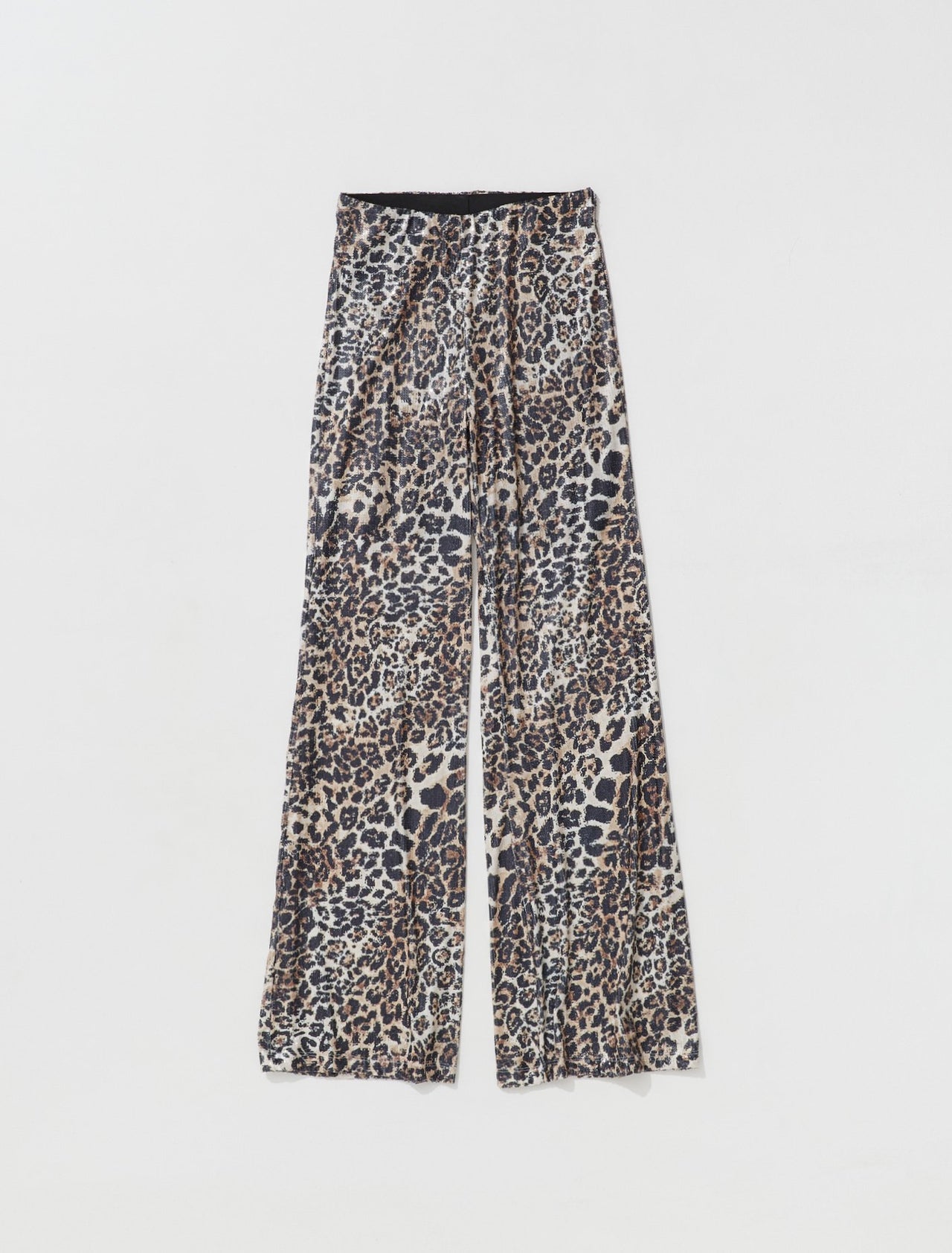 Flared Trousers in Leopard Sequins