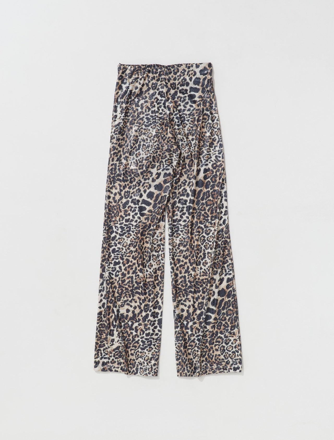 Flared Trousers in Leopard Sequins