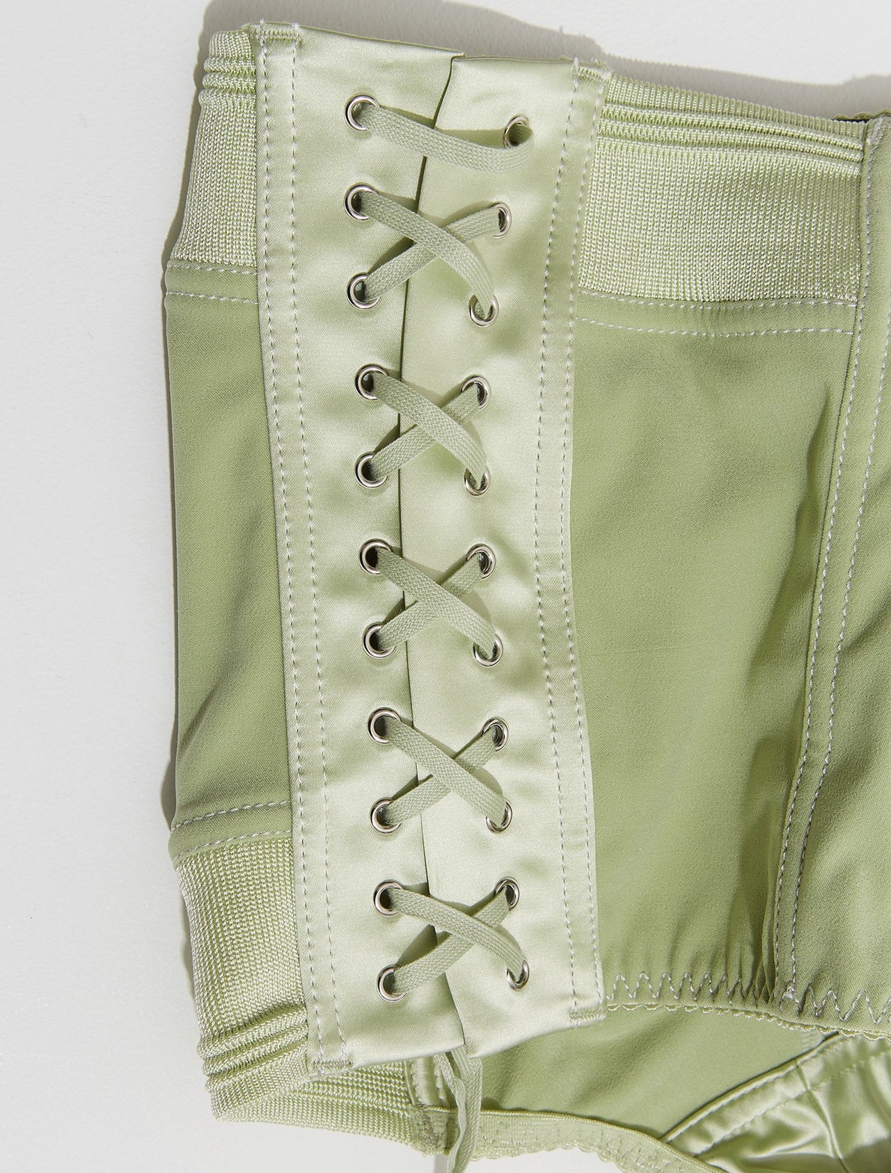 x Lotta Volkova Lace Up Shorts in Mint