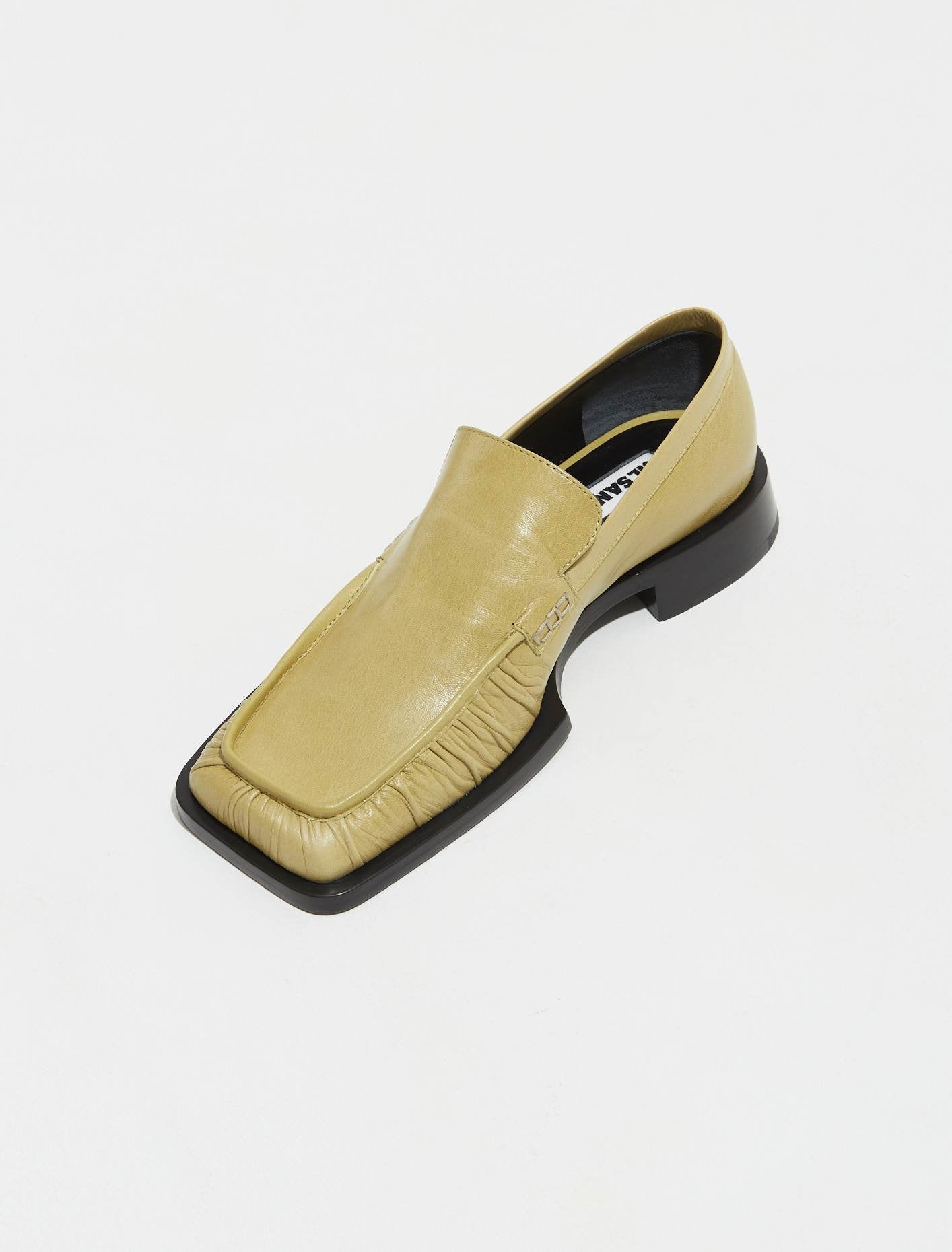 Square Toe Loafers in Acid Green