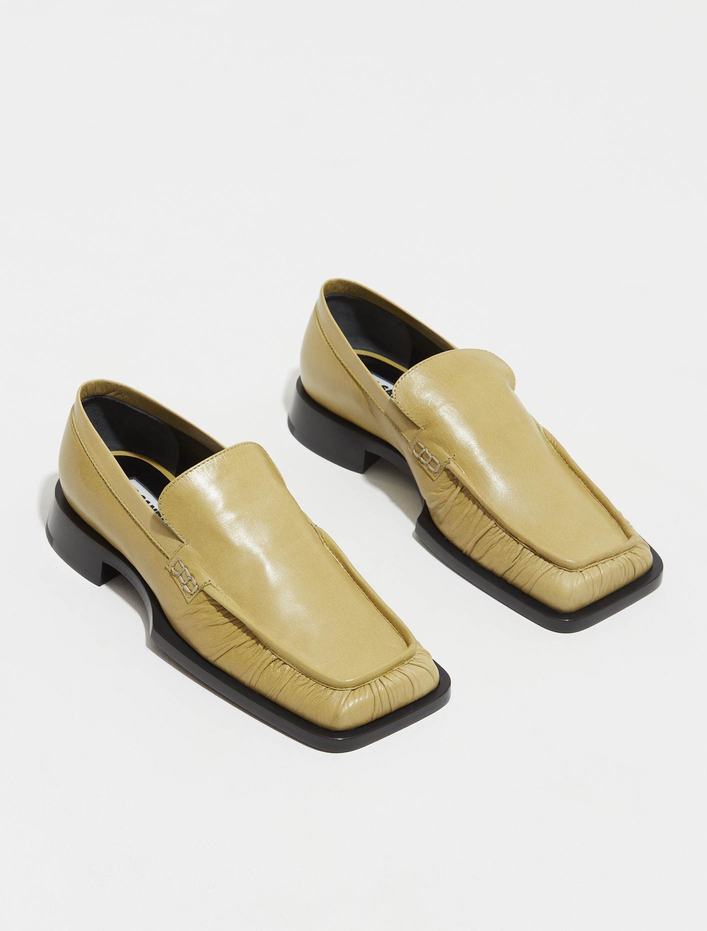 Square Toe Loafers in Acid Green
