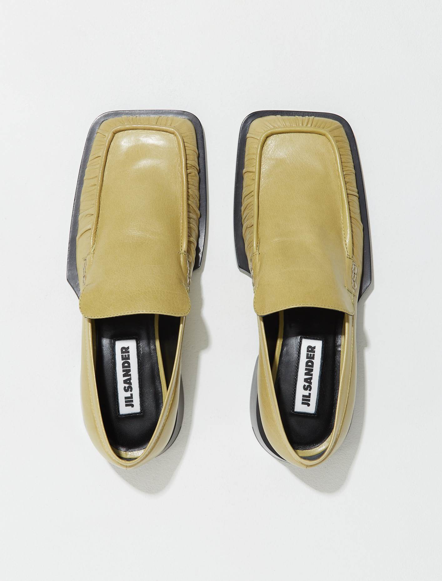 Square Toe Loafers in Acid Green