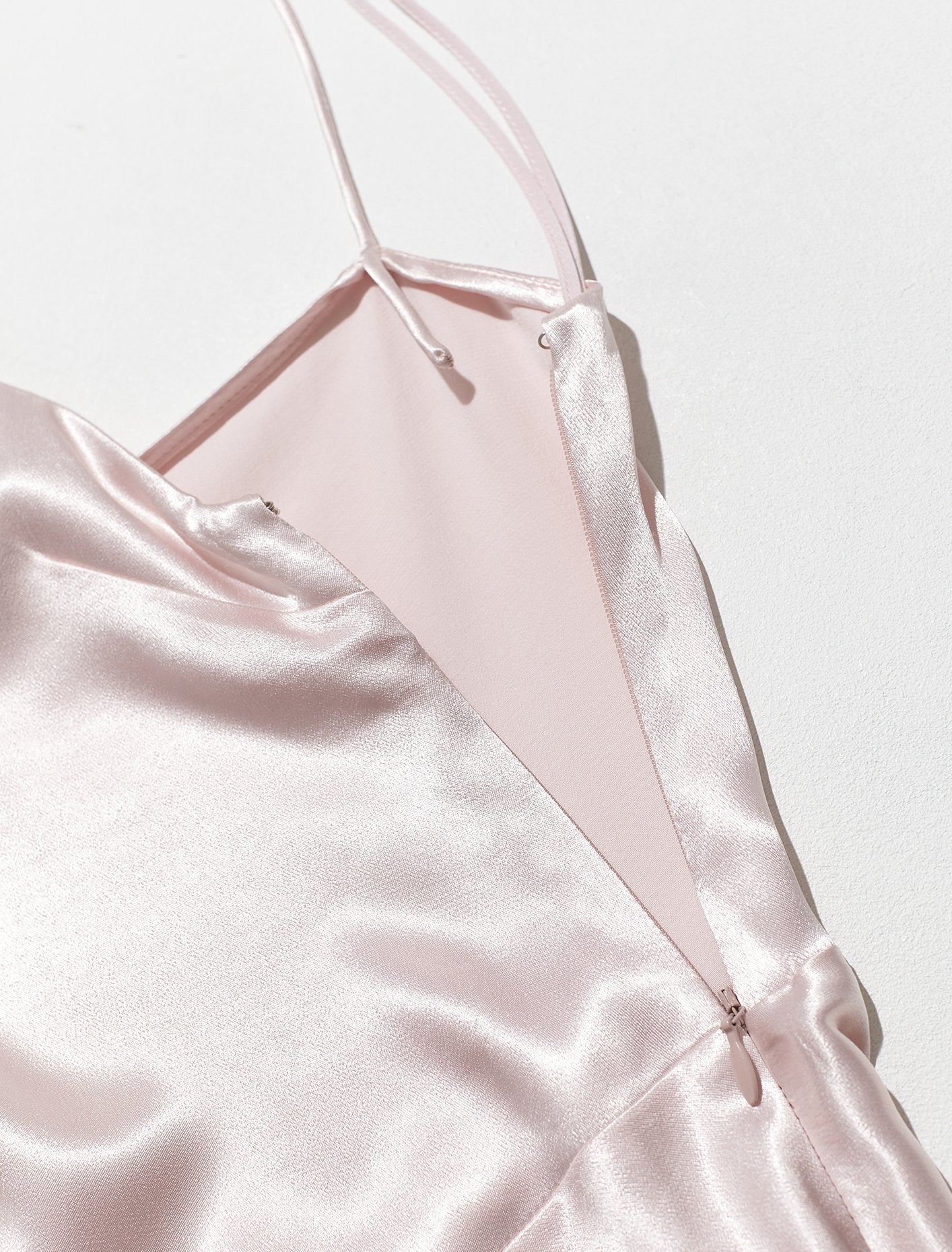 Satin Slip Dress in Blush Pink