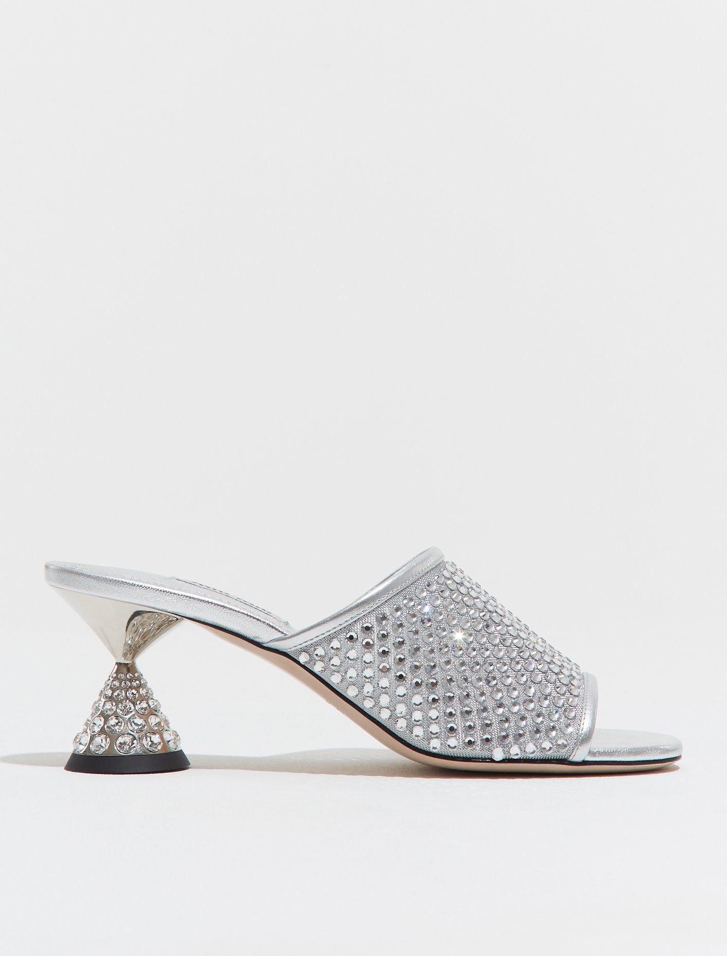 Crystal Embellished Sandals in Silver