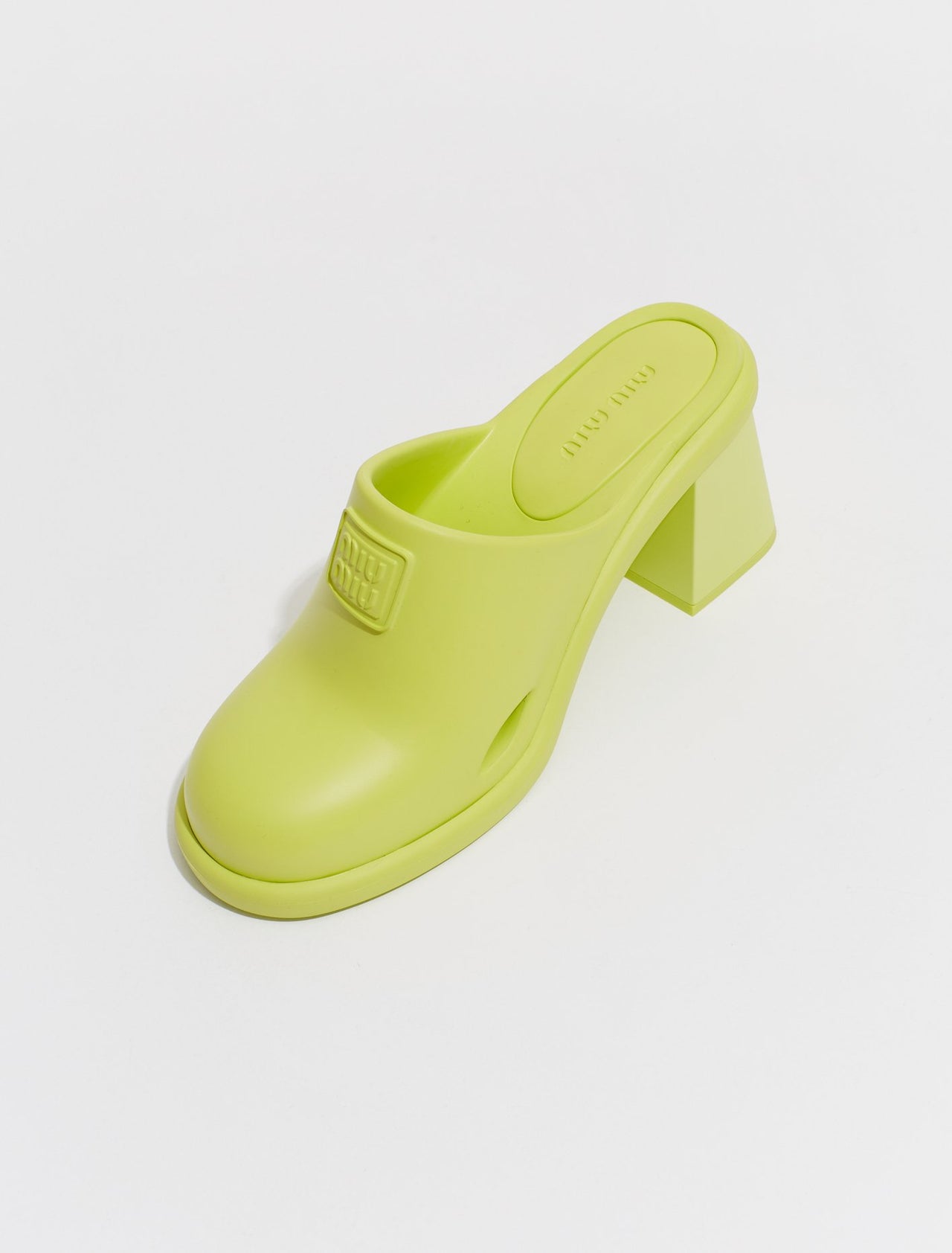 Rubber Mules in Lime