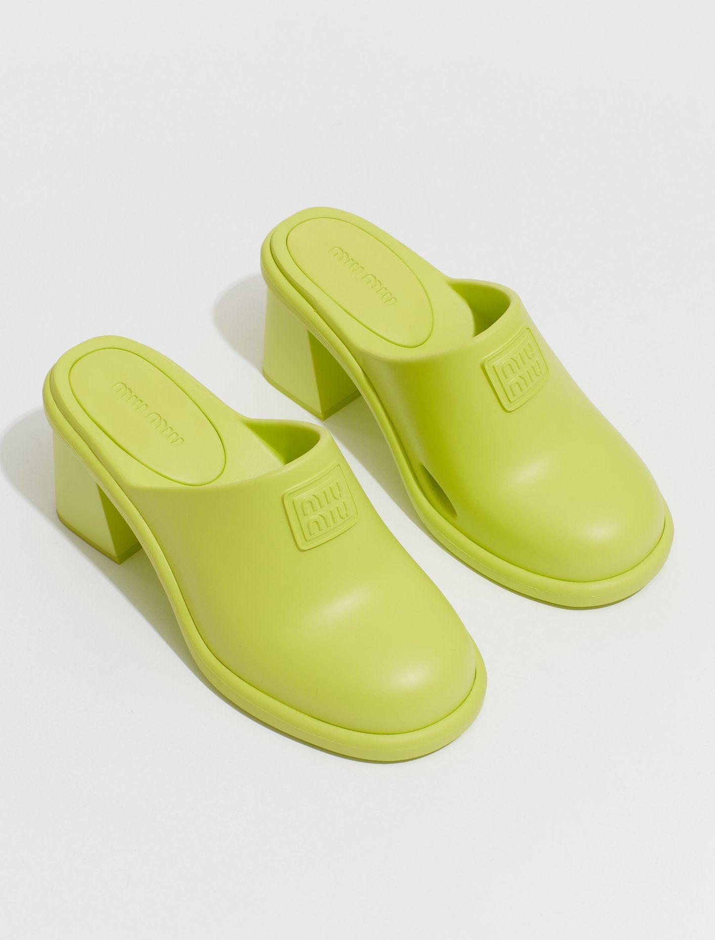 Rubber Mules in Lime