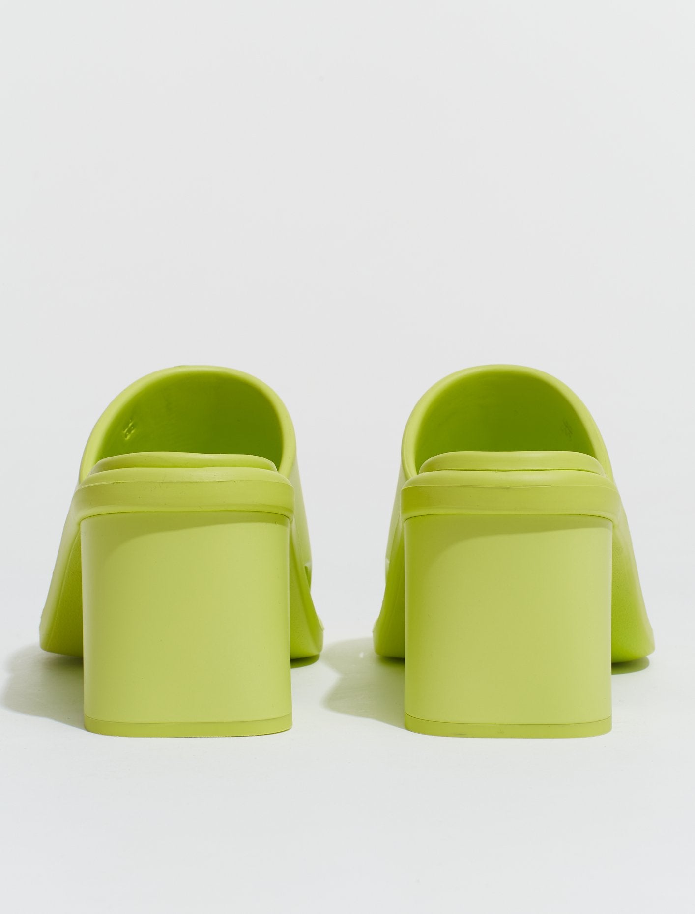 Rubber Mules in Lime