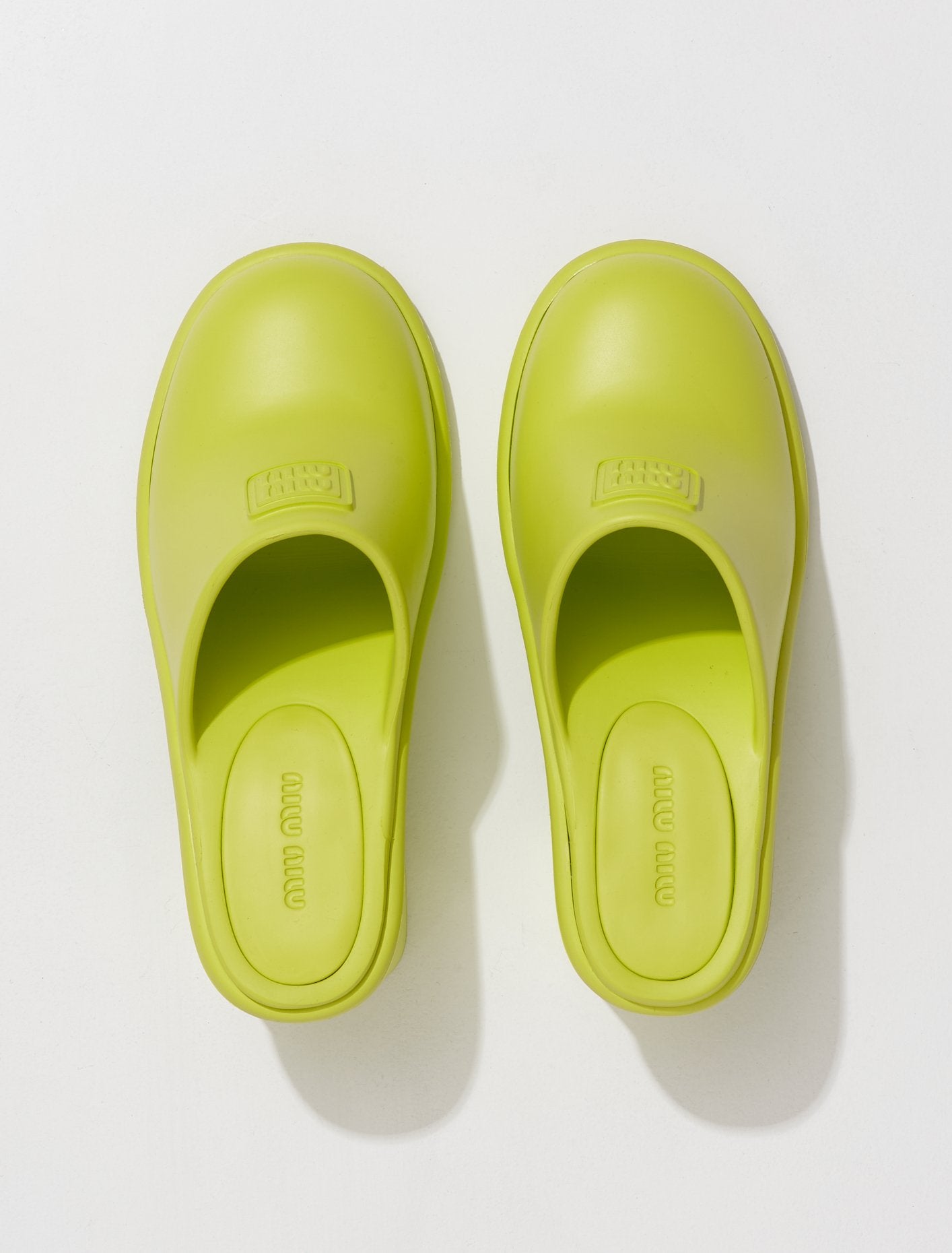 Rubber Mules in Lime