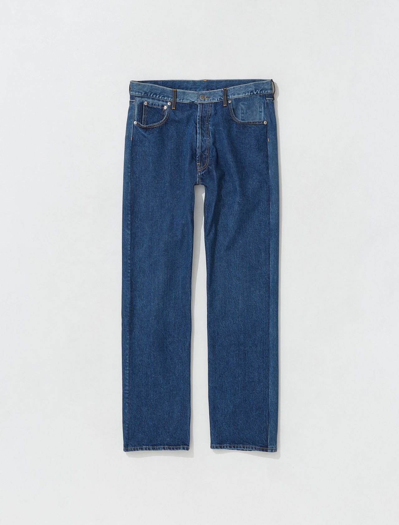 Two-Tone 5 Pocket Jeans in Raw Indigo