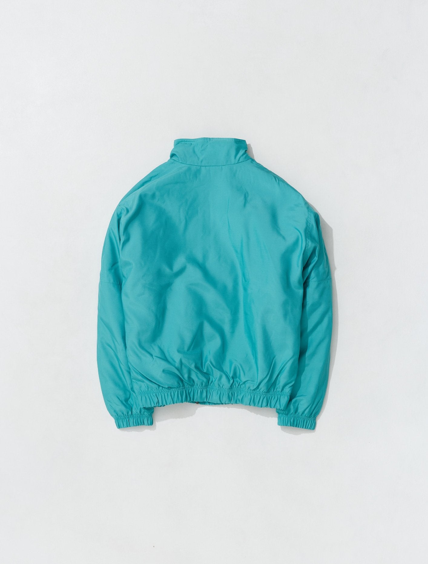 NRG Solo Swoosh Satin Bomber Jacket in Washed Teal