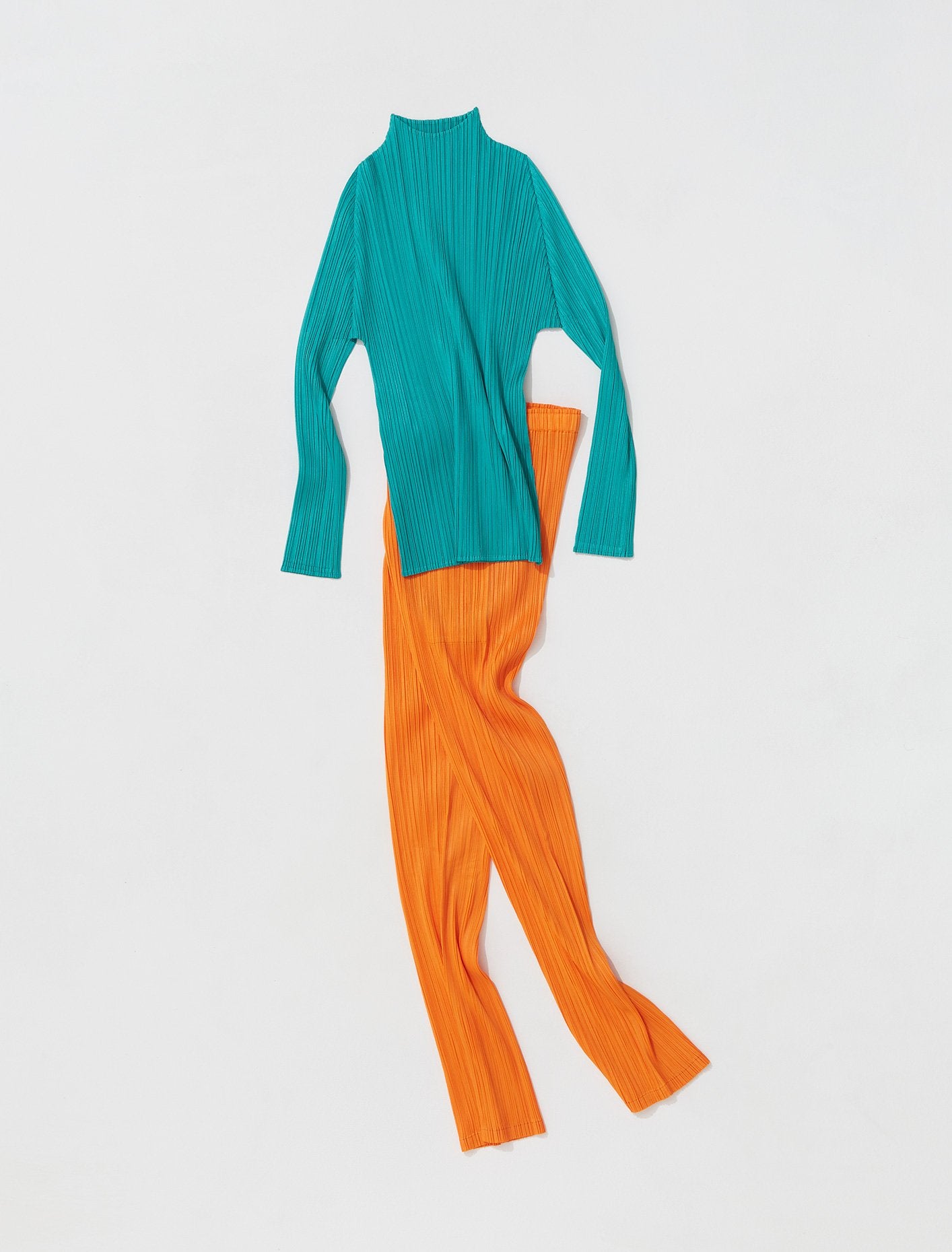 Pleated Trousers in Yellow Orange