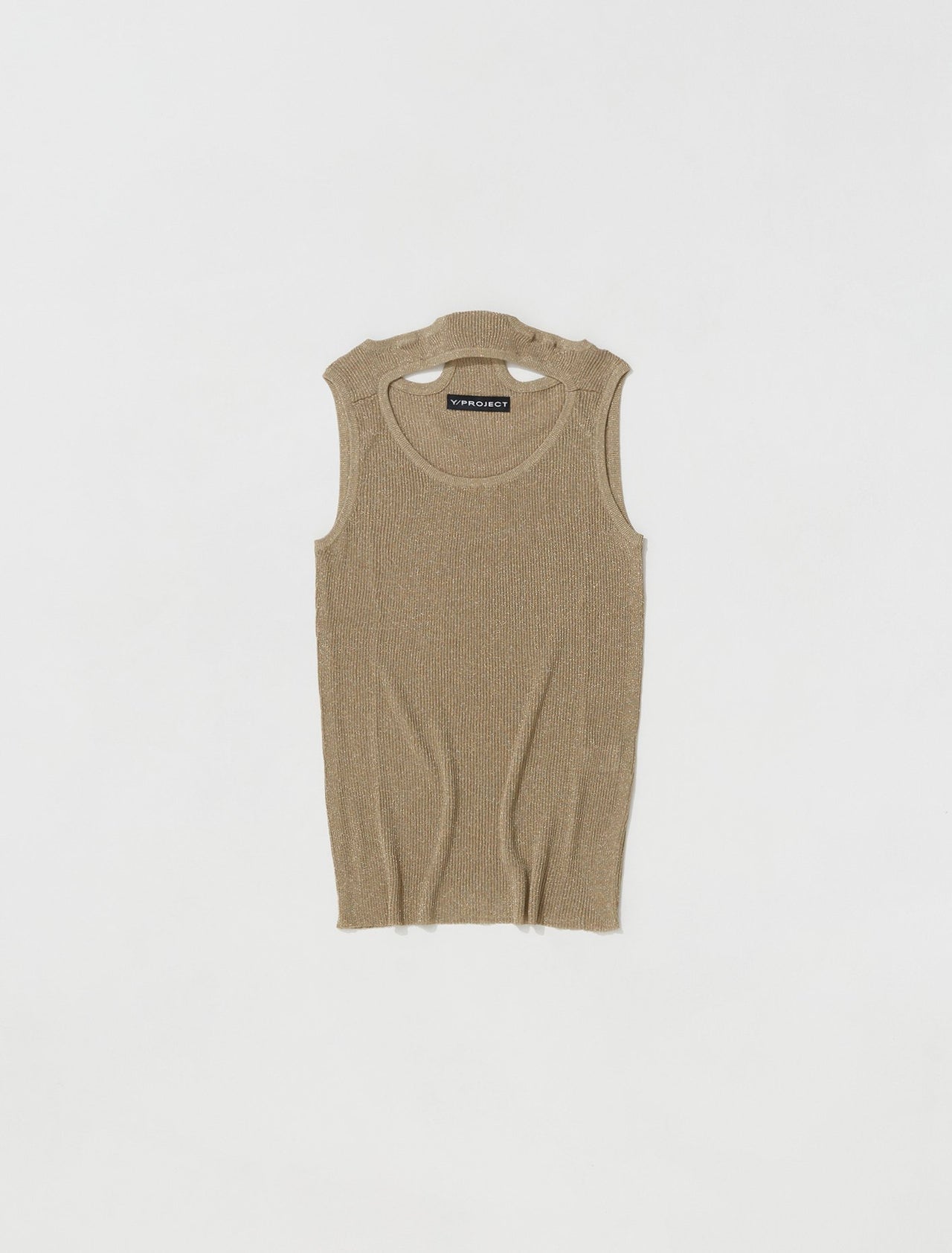 Three Collar Tank Top in Gold