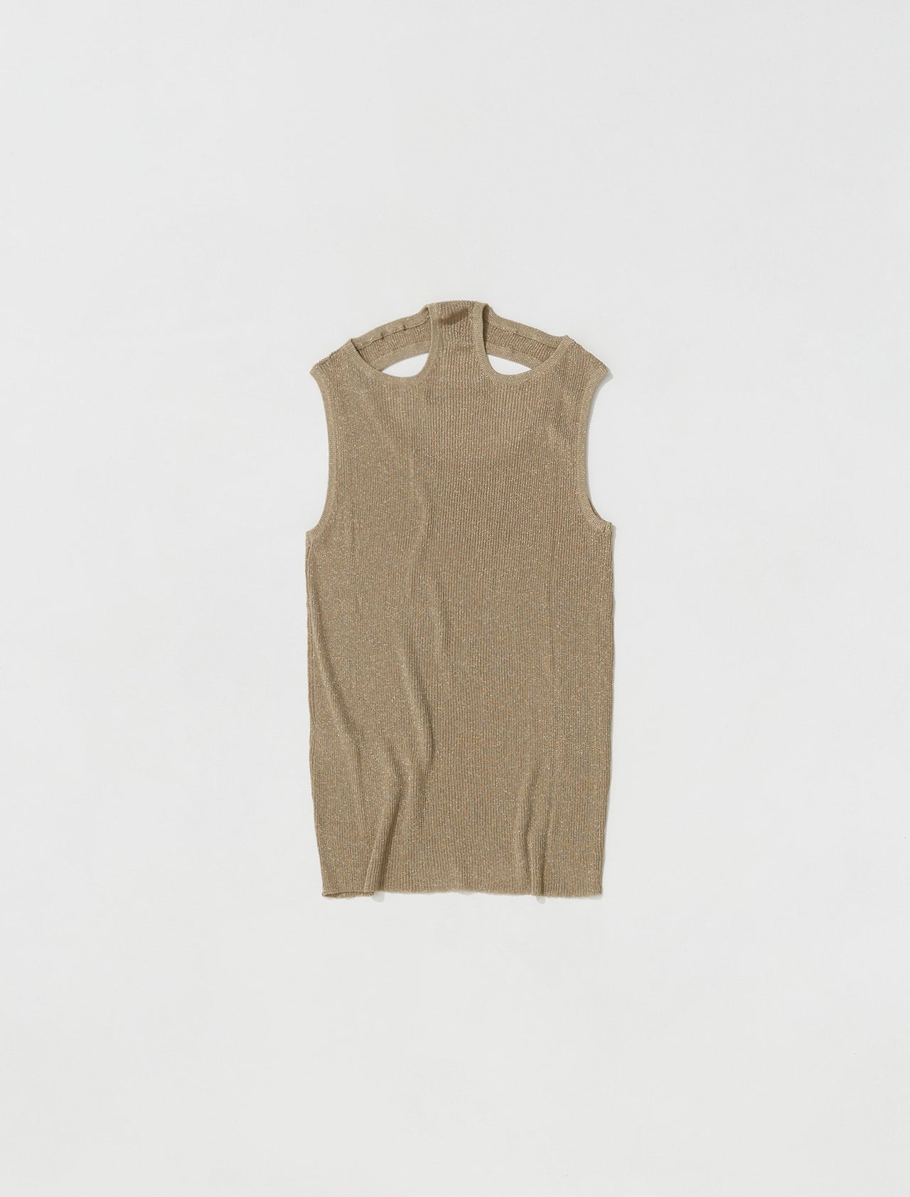 Three Collar Tank Top in Gold