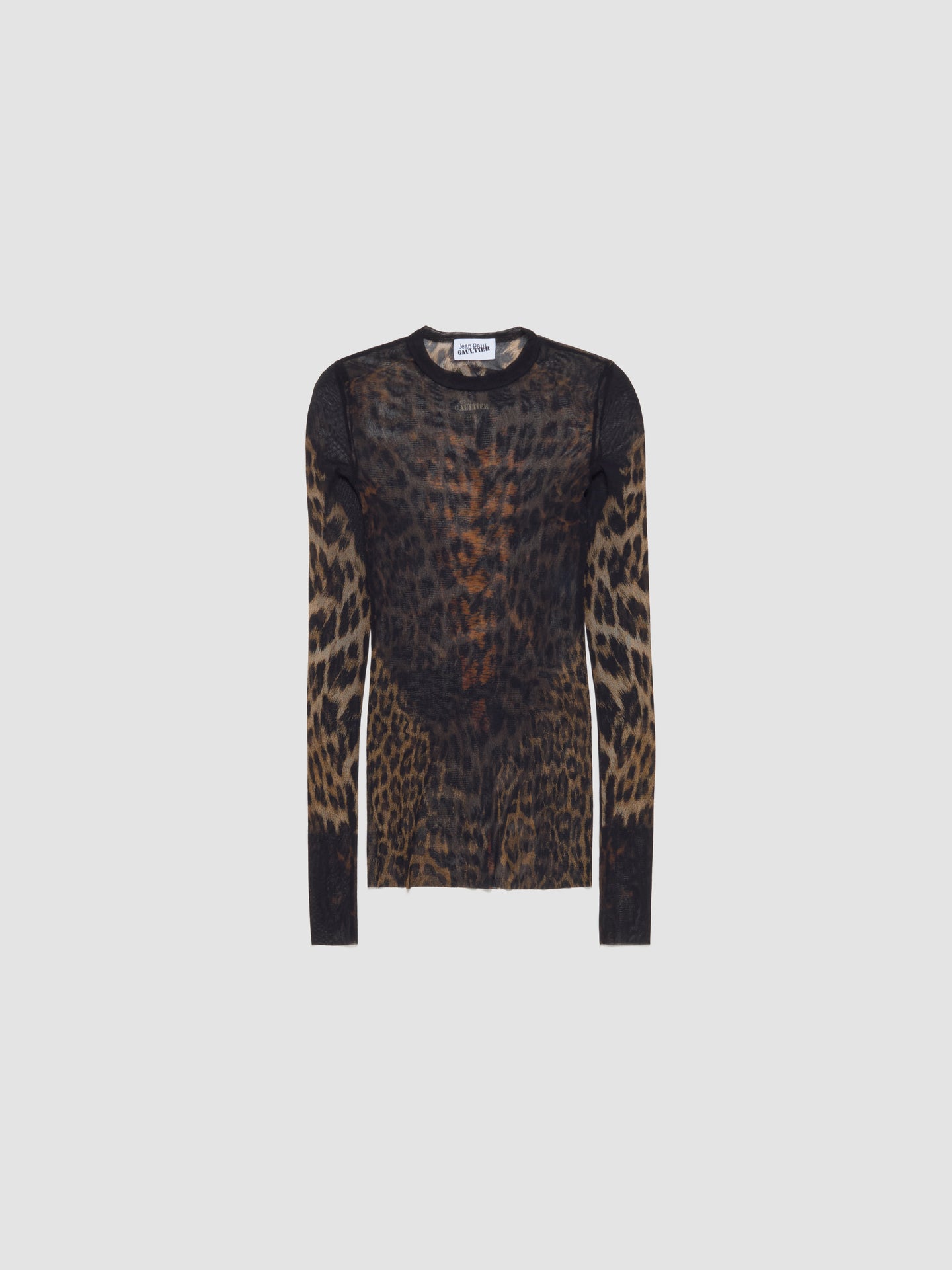 Leopard Printed Long Sleeve Top in Dark Brown