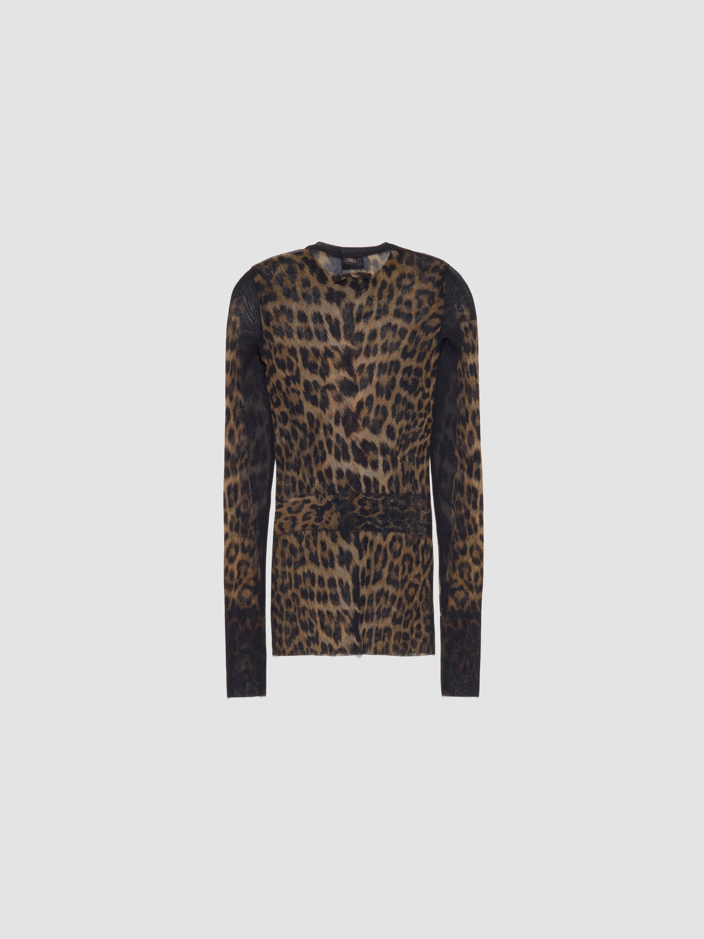 Leopard Printed Long Sleeve Top in Dark Brown