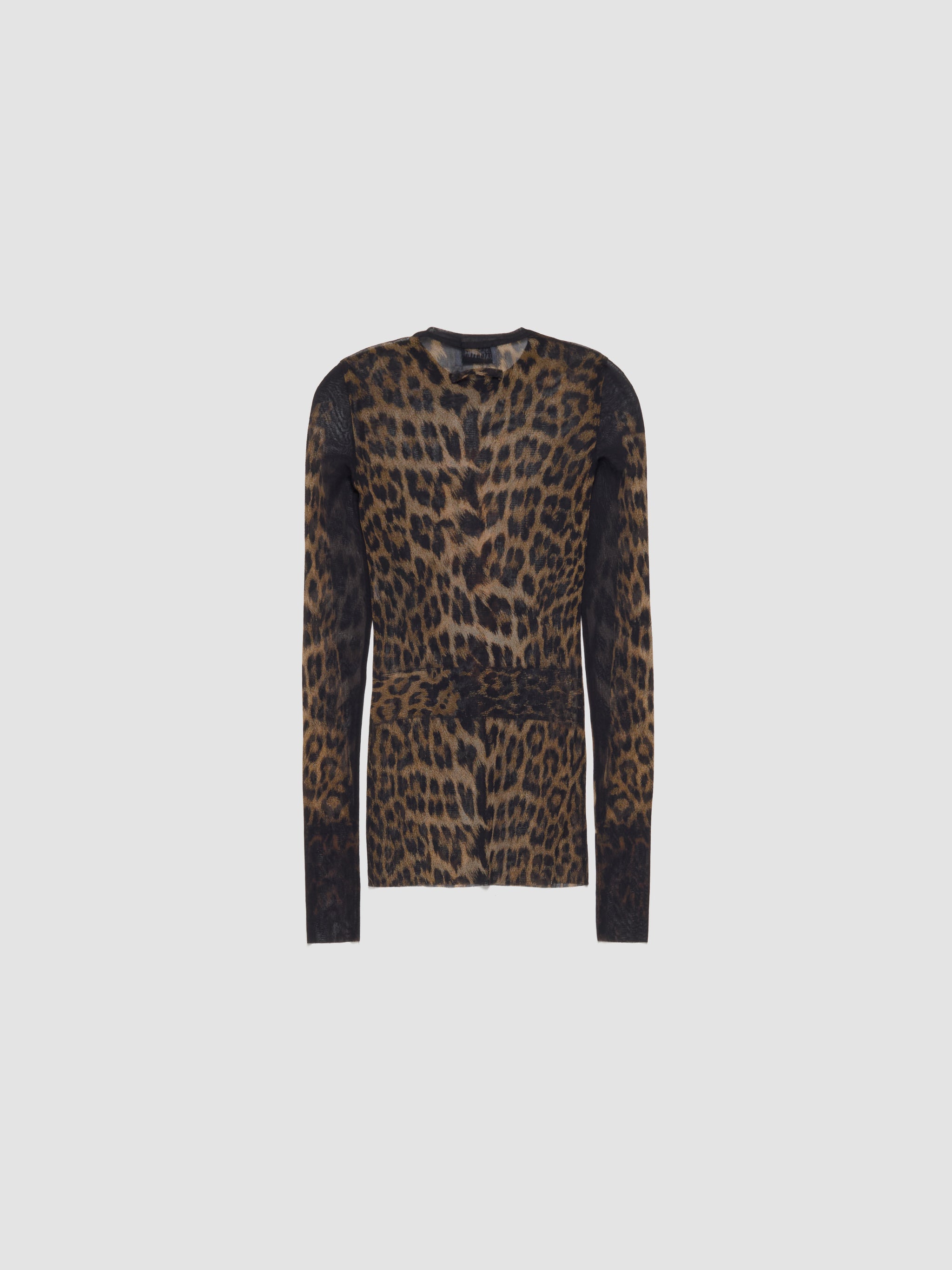 Leopard Printed Long Sleeve Top in Dark Brown