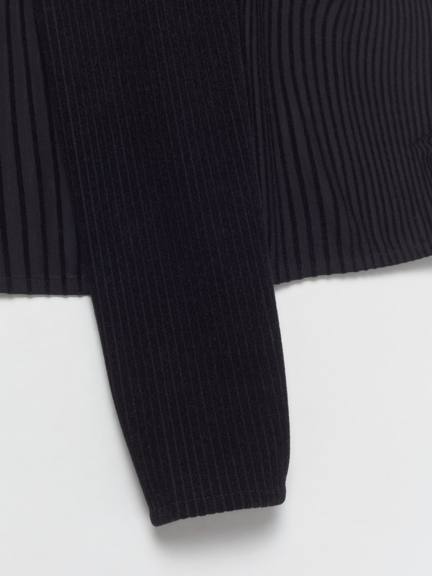 Morphing Pinstripes Long Sleeve Top in Black