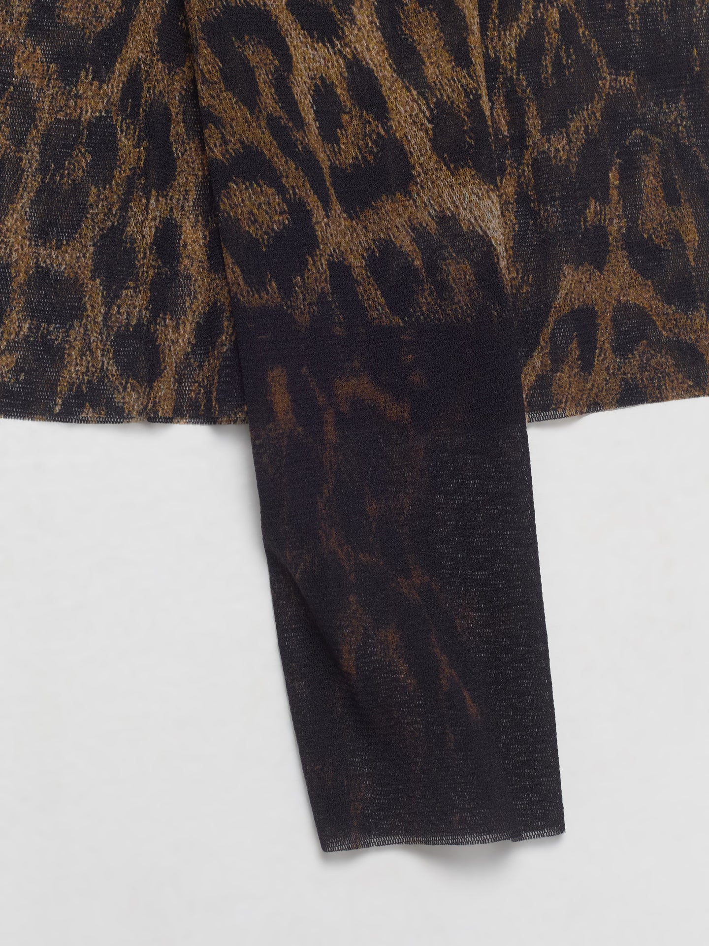 Leopard Printed Long Sleeve Top in Dark Brown